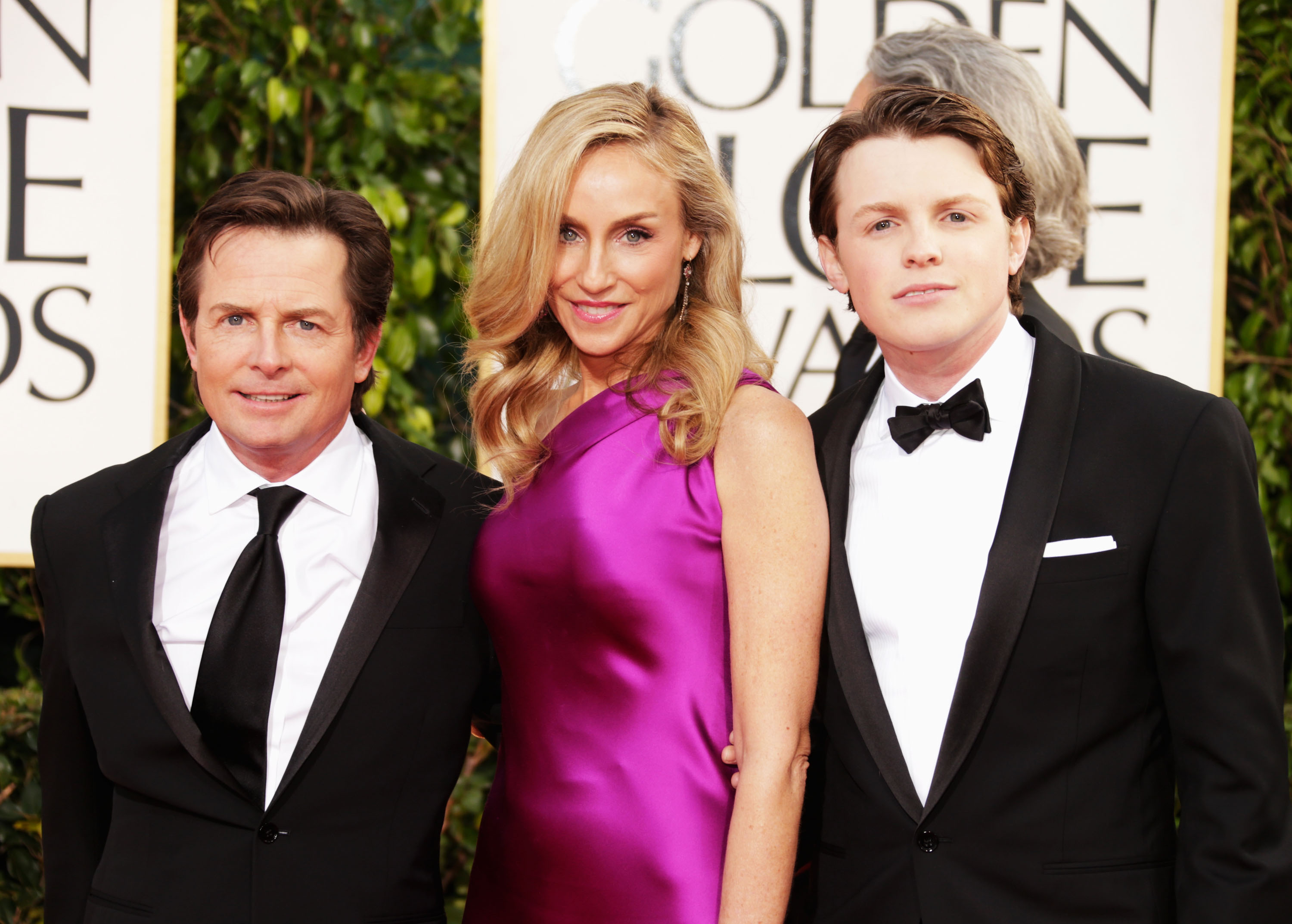 Michael J. Fox, Tracy Pollan and Sam Michael Fox at the 70th Annual Golden Globe Awards in Beverly Hills, California on January 13, 2013 | Source: Getty Images