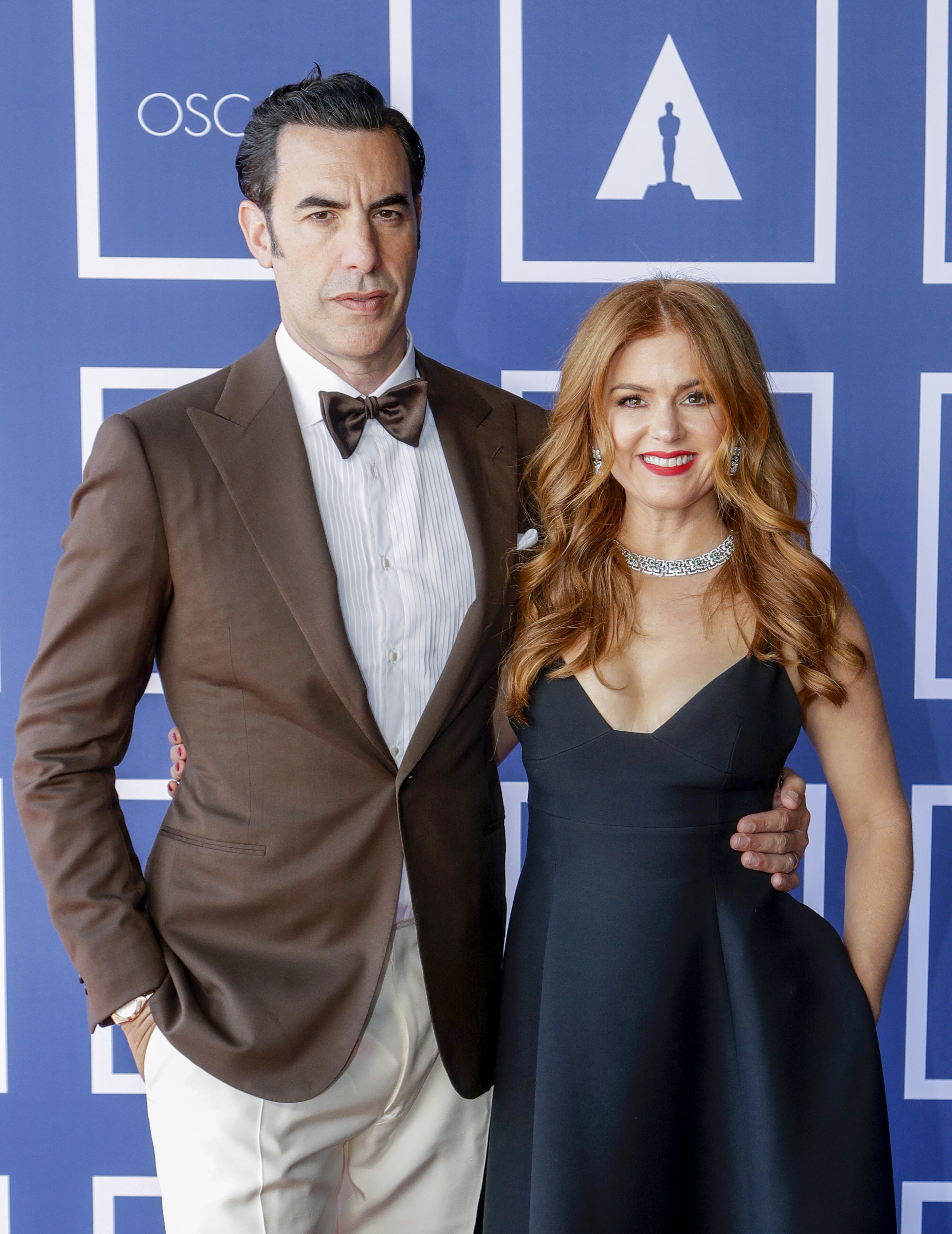 Sacha Baron Cohen and Isla Fisher attend a screening of the Oscars on Monday, April 26, 2021 in Sydney, Australia. | Source: Getty Images