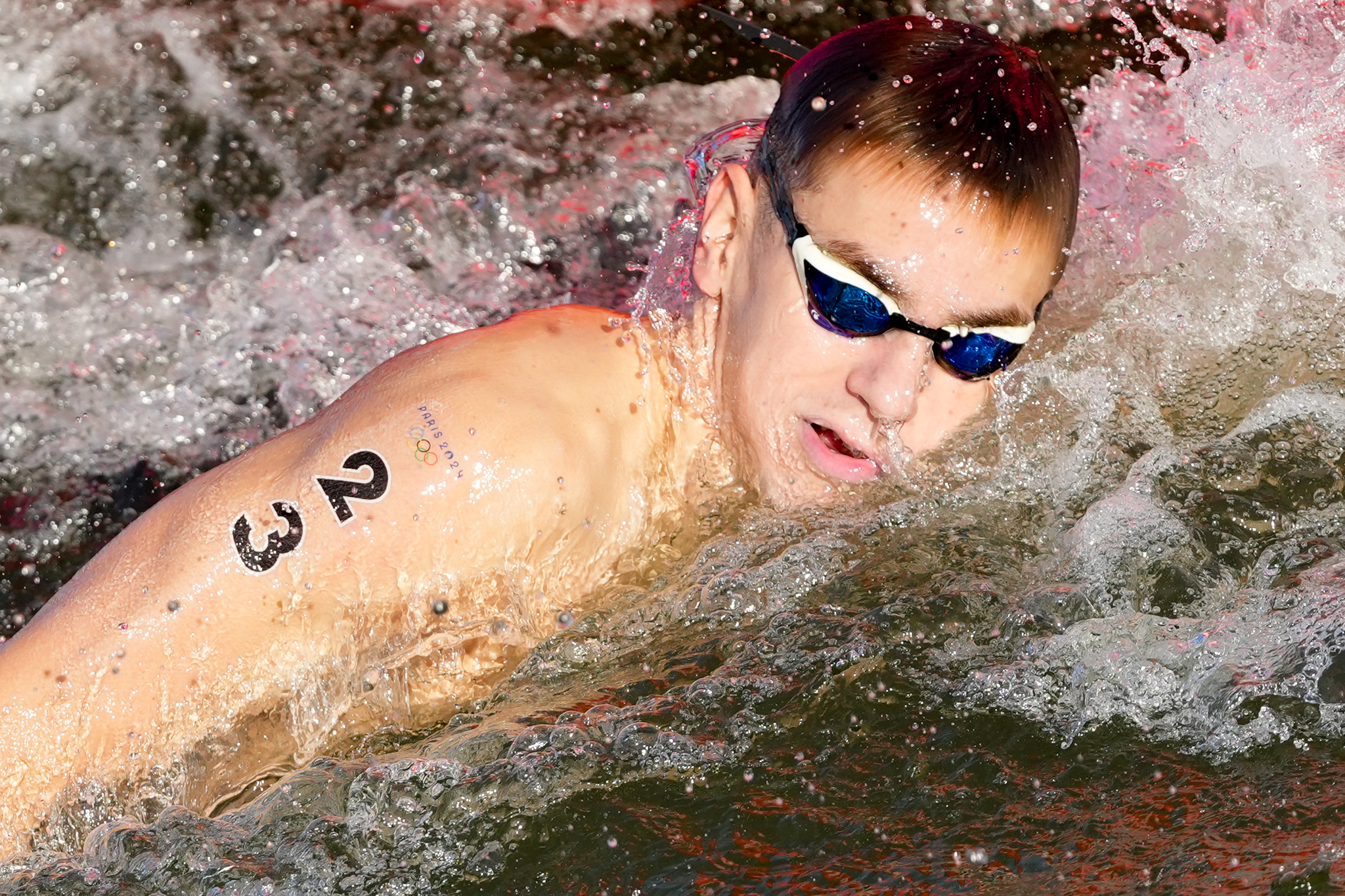 David Betlehem competes in the Marathon Swimming Men's 10k at the Olympic Gamesin Paris, France, on August 9, 2024 | Source: Getty Images