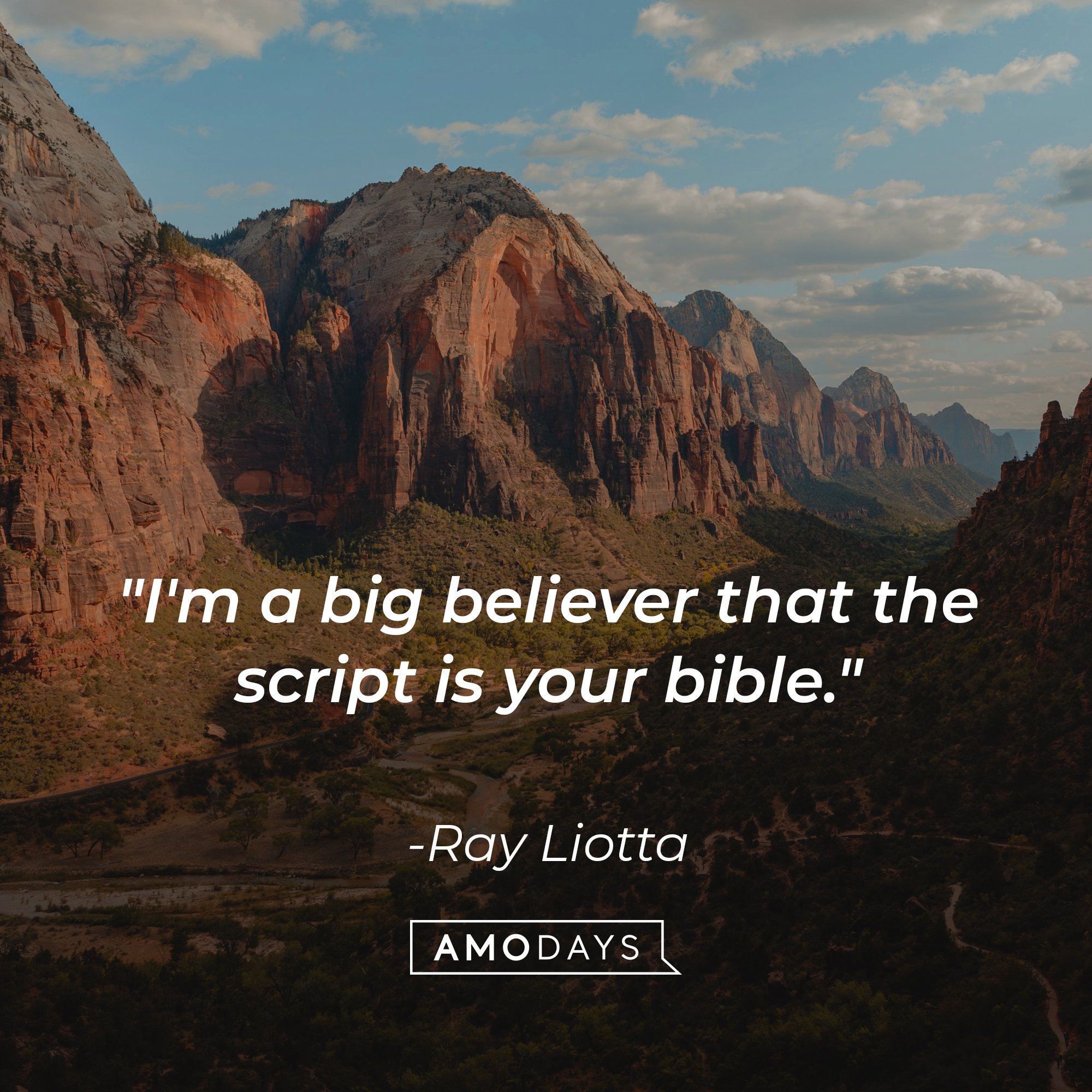 Ray Liotta's quote: "I'm a big believer that the script is your bible." | Image: AmoDays