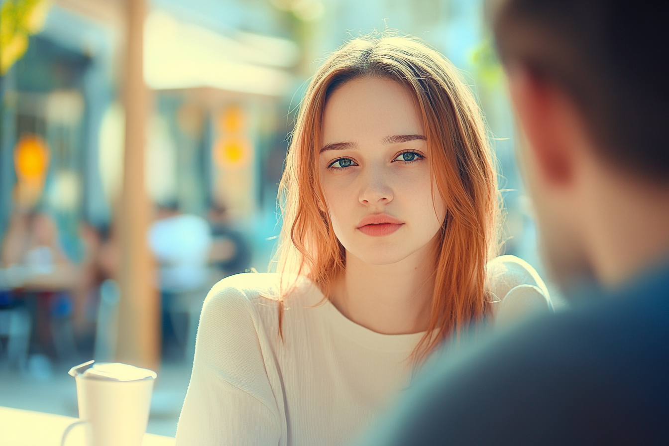 A girl sitting in a café | Source: Midjourney