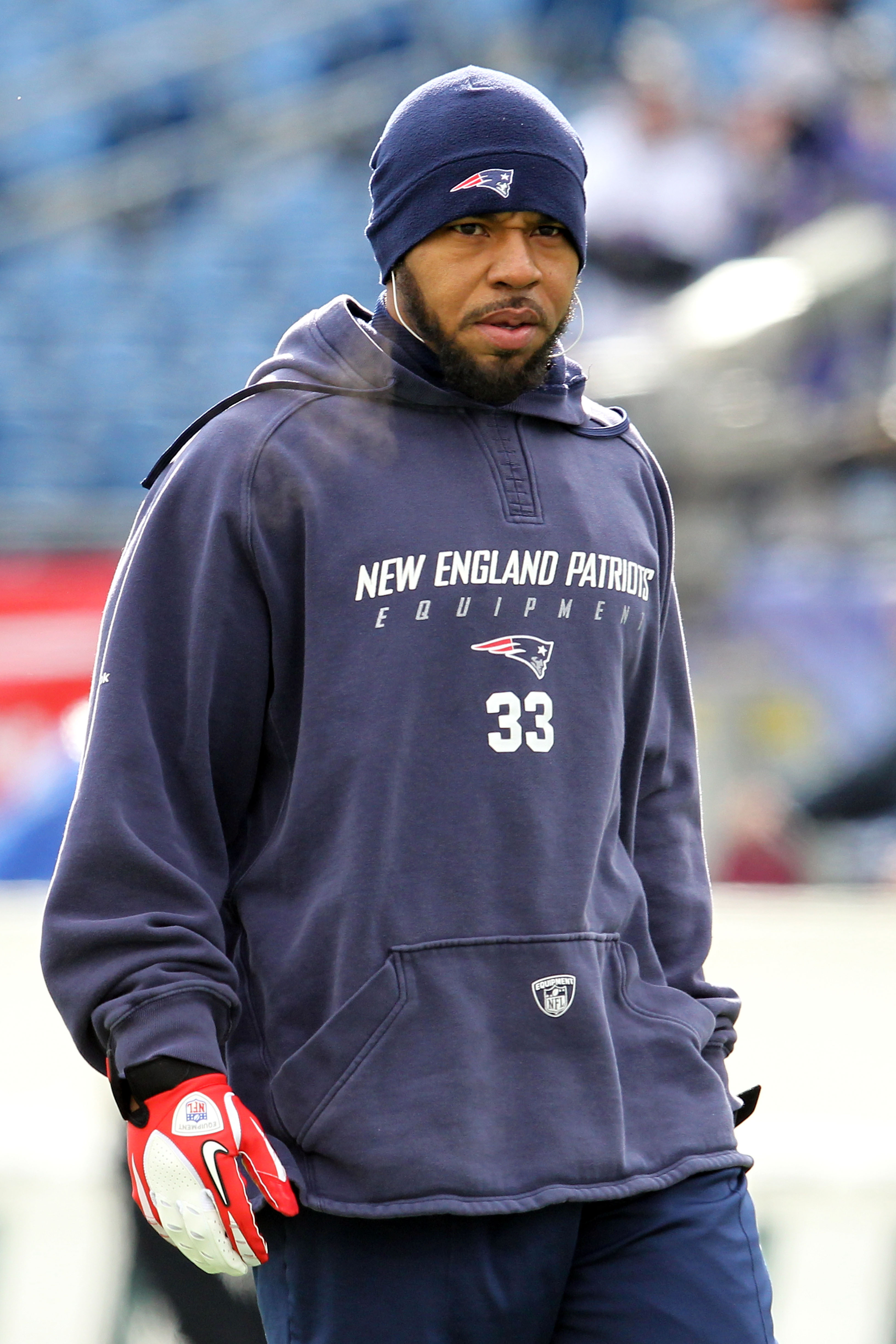 Kevin Faulk #33 of the New England Patriots warms up prior to their AFC Championship Game against the Baltimore Ravens at Gillette Stadium in Foxboro, Massachusetts, on January 22, 2012 | Source: Getty Images