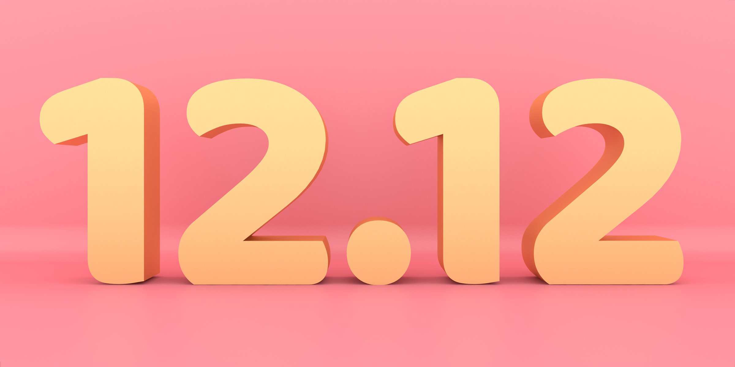 Angel Number 1212 in Bold 3D Font | Source: Shutterstock 