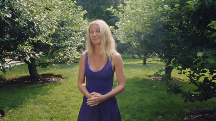 Gwyneth Paltrow showing off her orchard during her interview with Vogue in her Hamptons home in October 2023 | Source: youtube.com/@Vogue