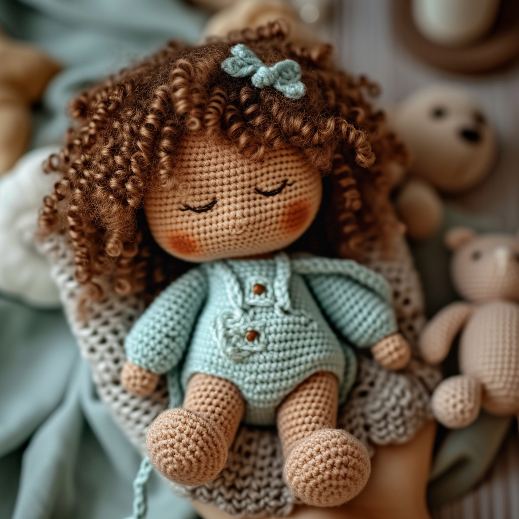 A knitted doll | Source: Midjourney