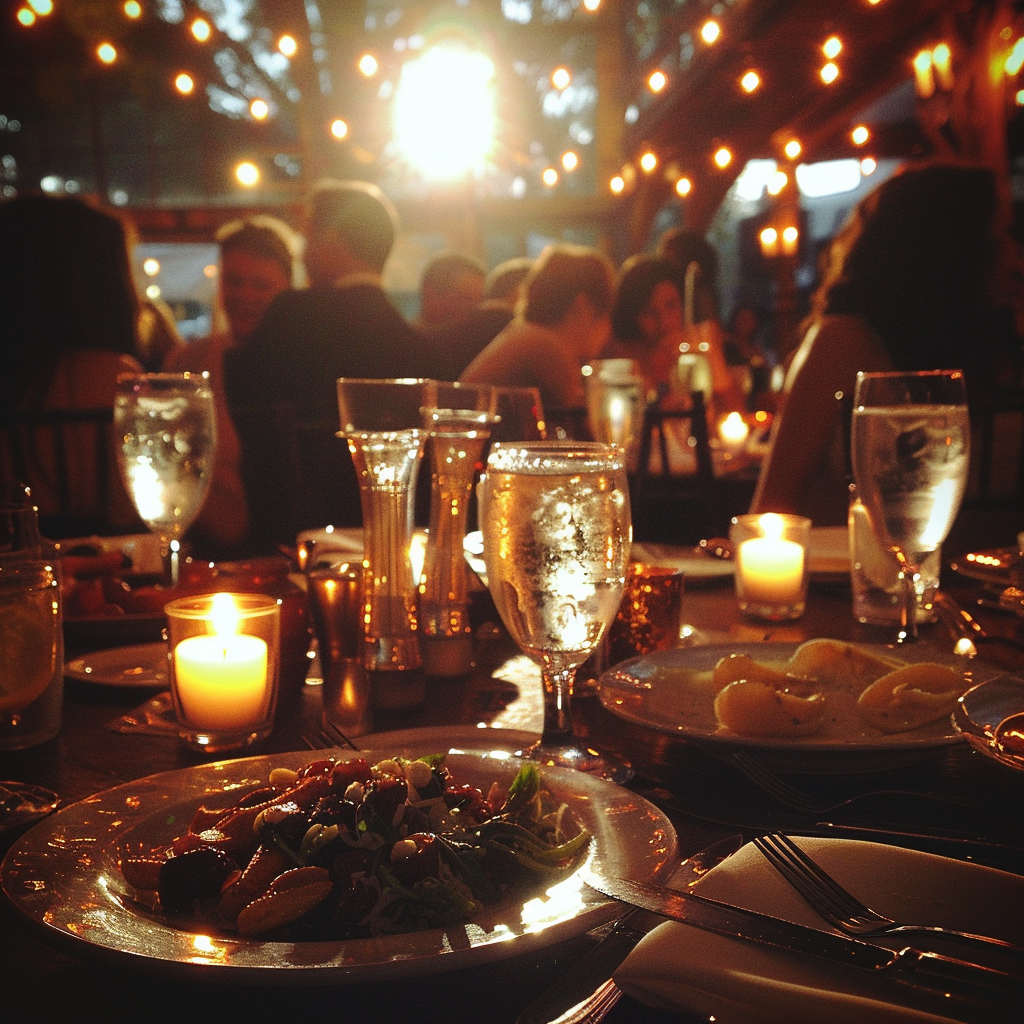 A table at a wedding reception | Source: Midjourney