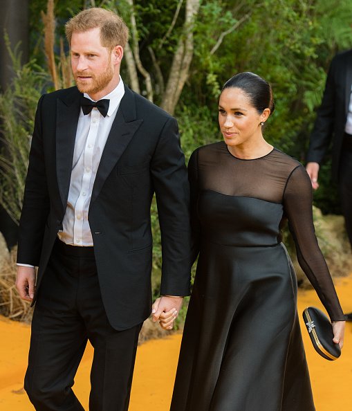 El príncipe Harry, duque de Sussex y Meghan, duquesa de Sussex asisten a la premier europea de "The Lion King" en Leicester Square el 14 de julio de 2019 en Londres, Inglaterra. | Fuente: Getty Images