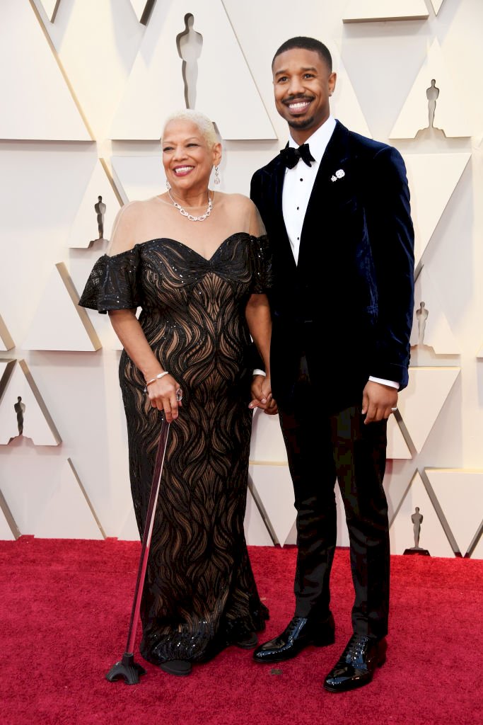 HOLLYWOOD, CALIFORNIA - FEBRUARY 24: (L-R) Donna Jordan and Michael B. Jordan attend the 91st Annual Academy Awards at Hollywood and Highland on February 24, 2019 in Hollywood, California. (Photo by Frazer Harrison/Getty Images)