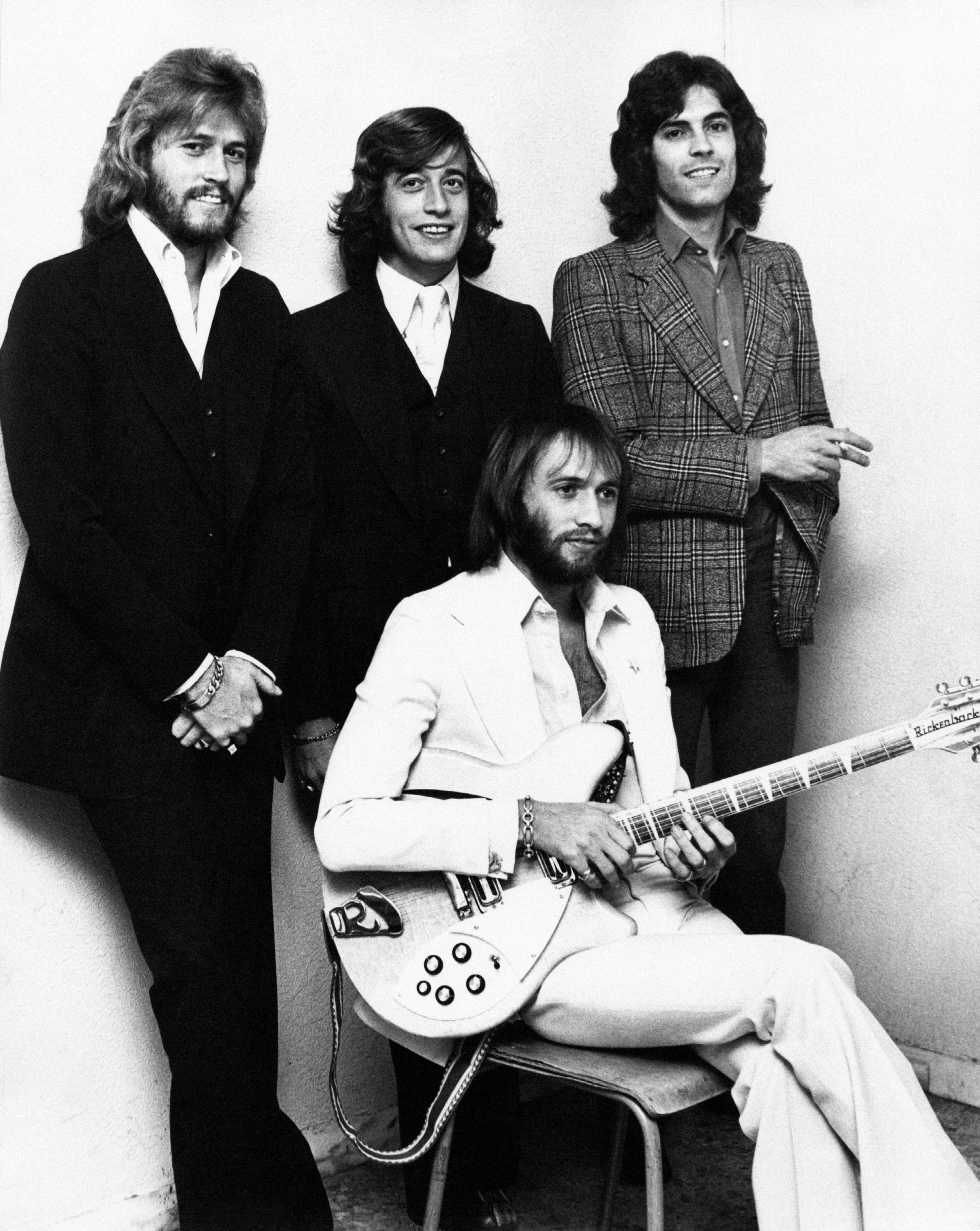 Portrait of the band Bee Gees formed by British-born Australian singers, musicians and composers, the brothers Barry, Robin, Maurice and Andy Gibb. Rome, 1972 | Source: Getty Images