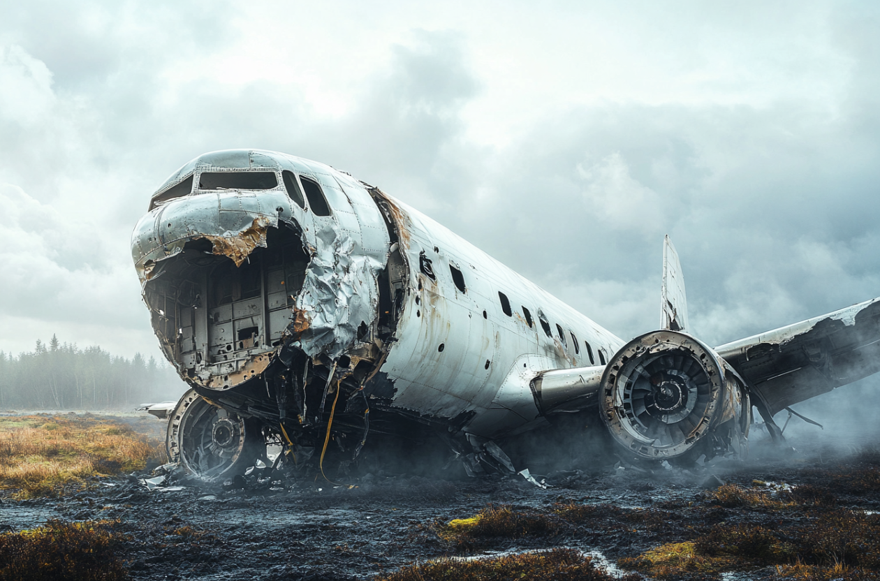 Plane crash wreckage | Source: Midjourney