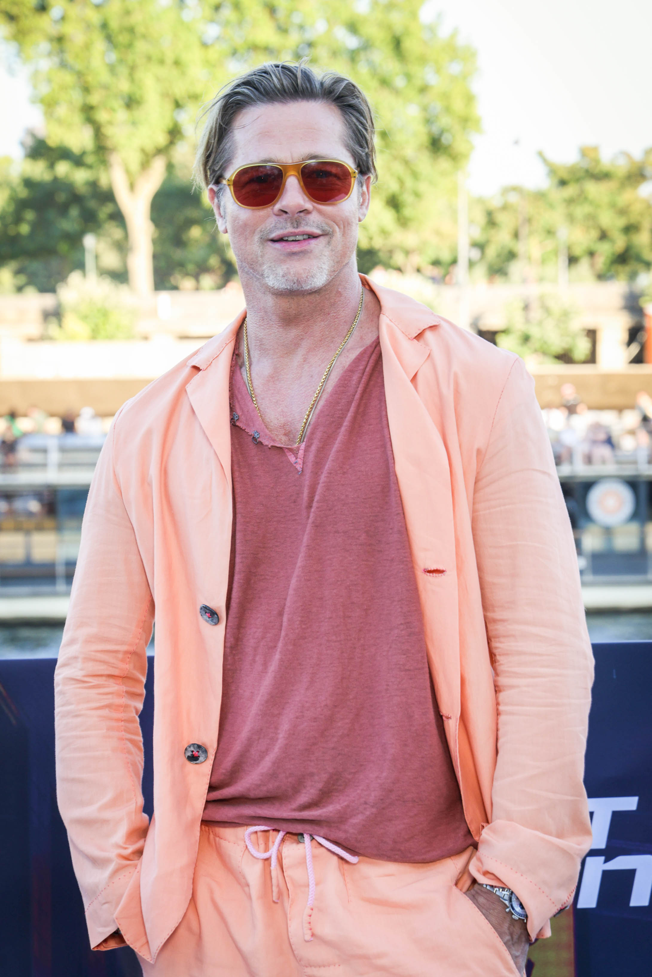Brad Pitt at the "Bullet Train" photocall on July 16, 2022, in Paris, France. | Source: Getty Images