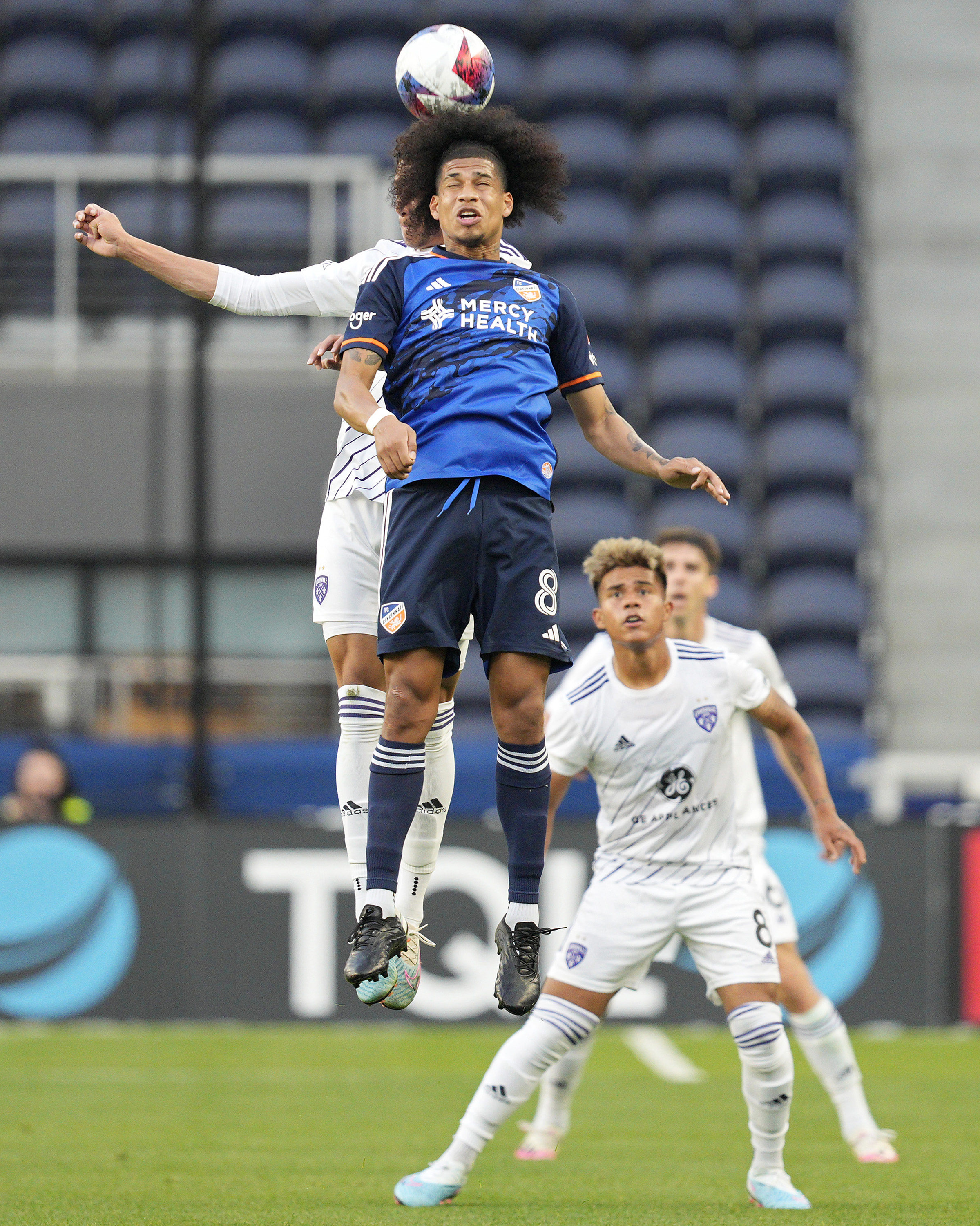 Marco Angulo during a game between FC Cincinnati and Louisville City at the U.S. Open Cup in Cincinnati, Ohio on April 26, 2023 | Source: Getty Images