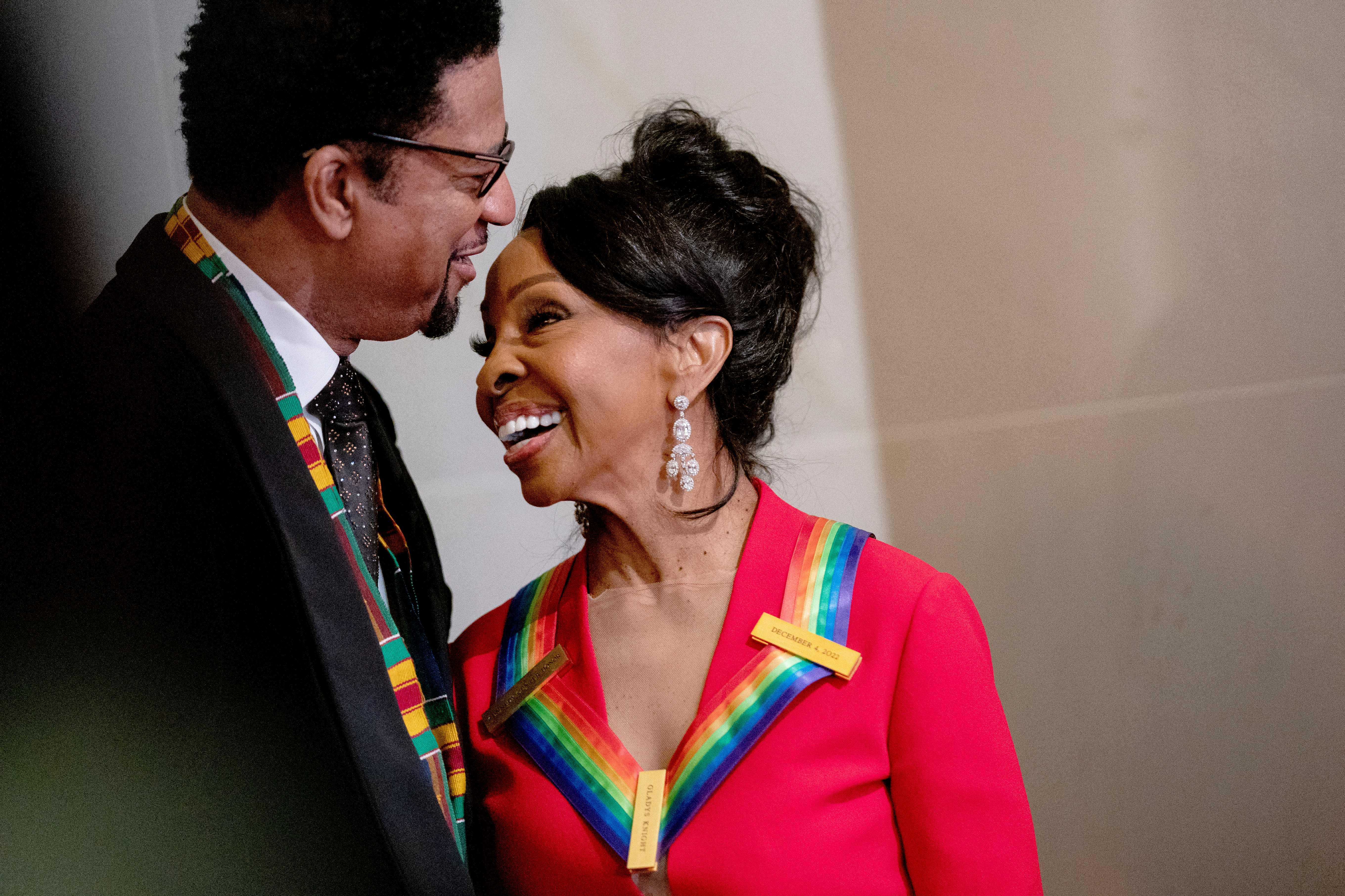 US singer Gladys Knight and William McDowell arrive for the 45th Kennedy Center Honors at the John F. Kennedy Center for the Performing Arts in Washington, D.C., on December 4, 2022 | Source: Getty Images