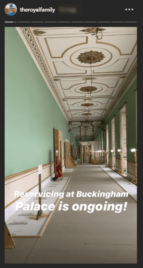 An image of Buckingham Palace undergoing reconstruction | Photo: Instagram/theroyalfamily