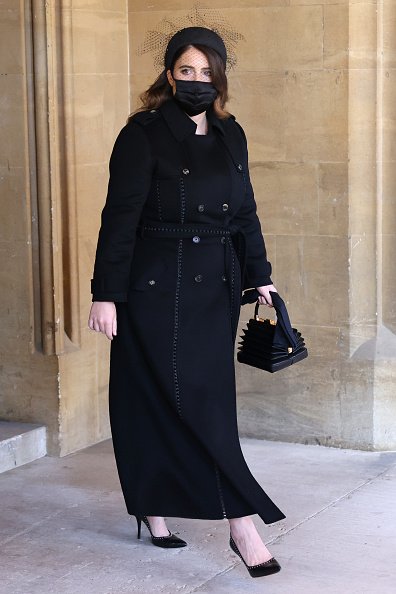 Prinzessin Eugenie kommt zur Beerdigung von Prinz Philip, Herzog von Edinburgh, auf Schloss Windsor am 17. April 2021 in Windsor an | Quelle: Getty Images