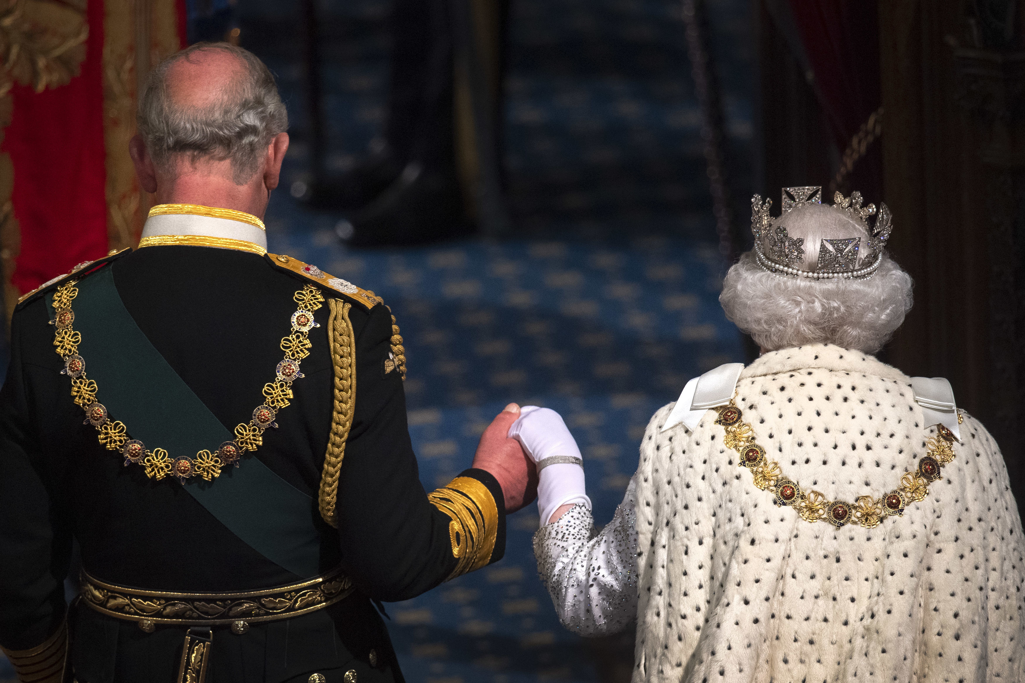 Queen Elizabeth II and Prince Charles, Prince of Wales, at the Palace of Westminster on October 14, 2019 | Source: Getty Images