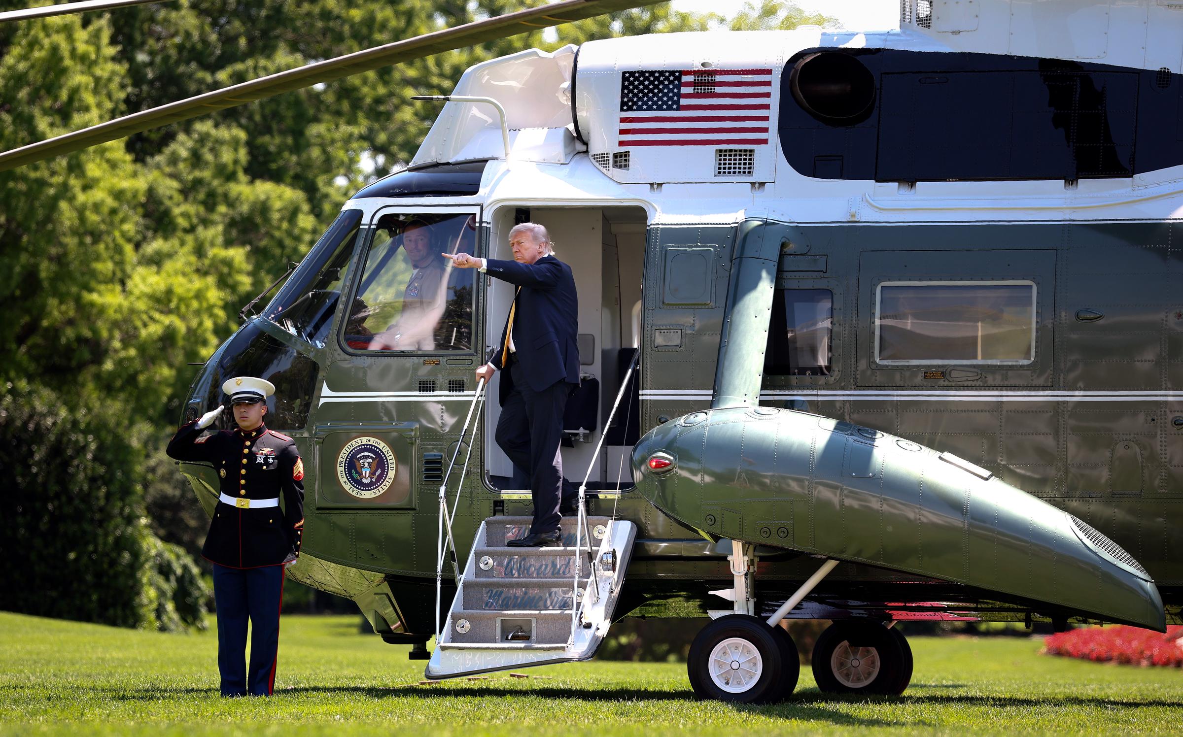 Donald Trump boards Marine One as he departs the White House on May 12, 2026 in Washington, DC | Source: Getty Images
