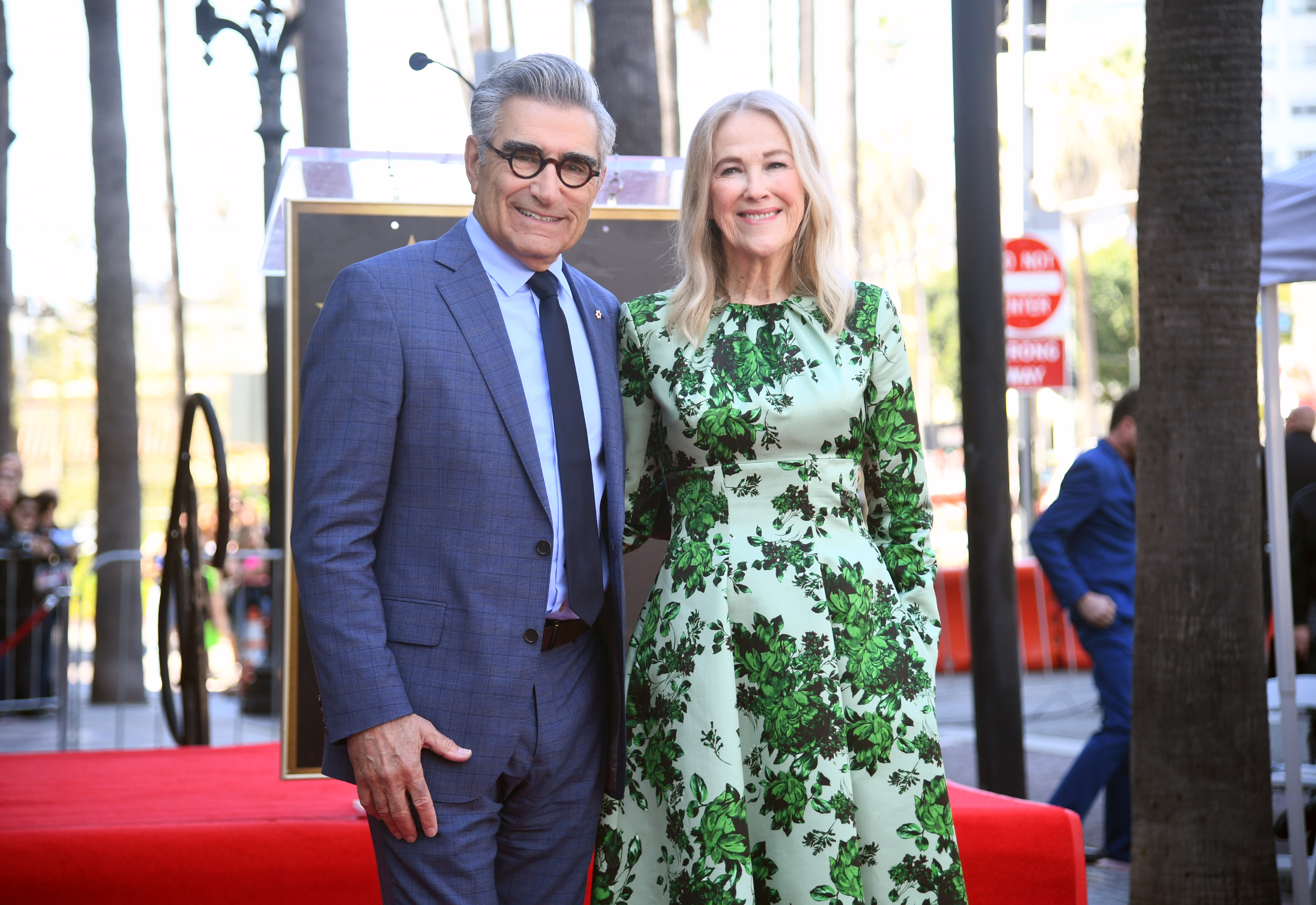 Eugene Levy and Catherine O'Hara attend the ceremony honoring Eugene Levy with a star on the Hollywood Walk of Fame on March 8, 2024, in Hollywood, California | Source: Getty Images