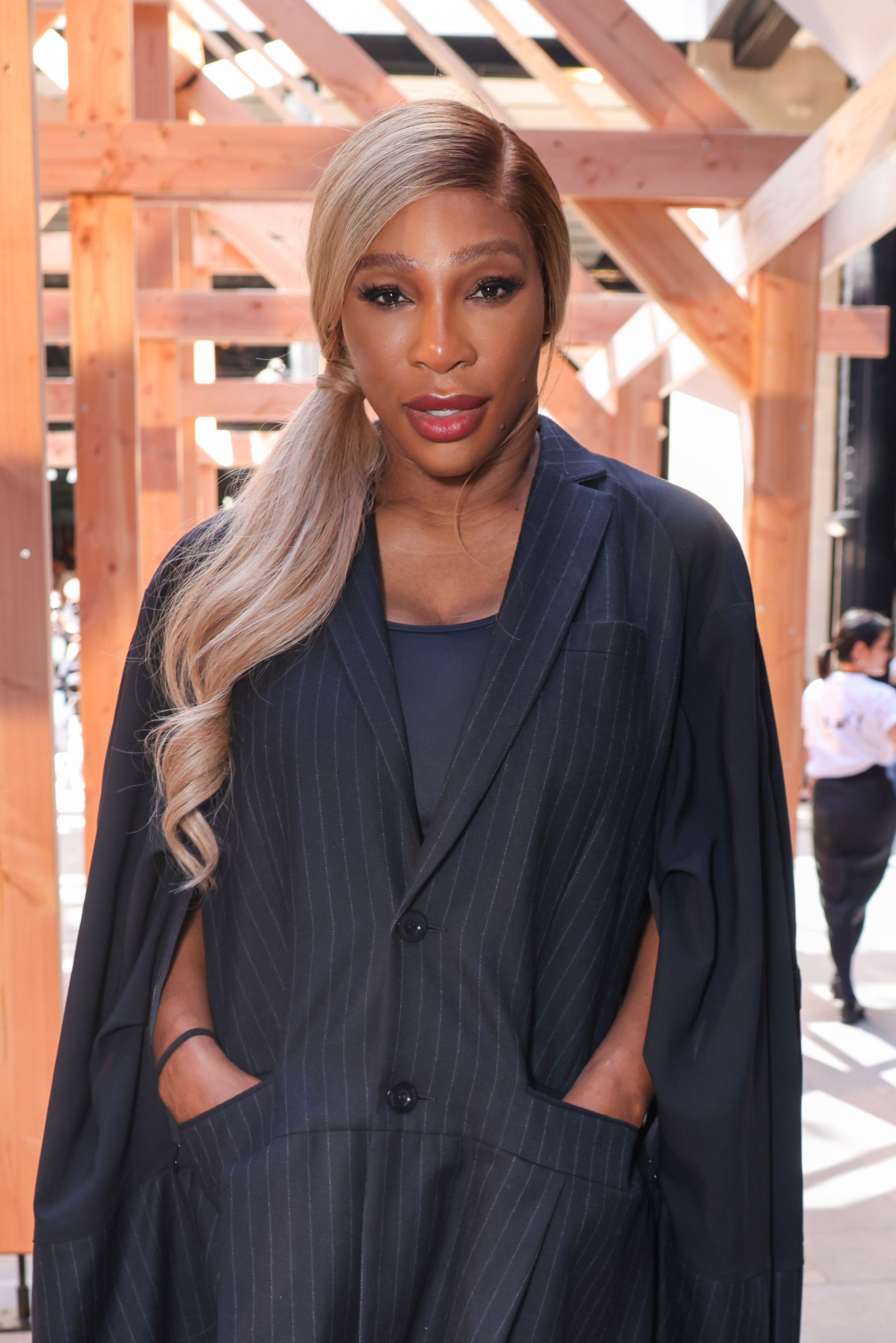 Serena Williams at the Sacai Menswear Spring/Summer 2025 show during Paris Fashion Week on June 23, 2024 in Paris, France. | Source: Getty Images
