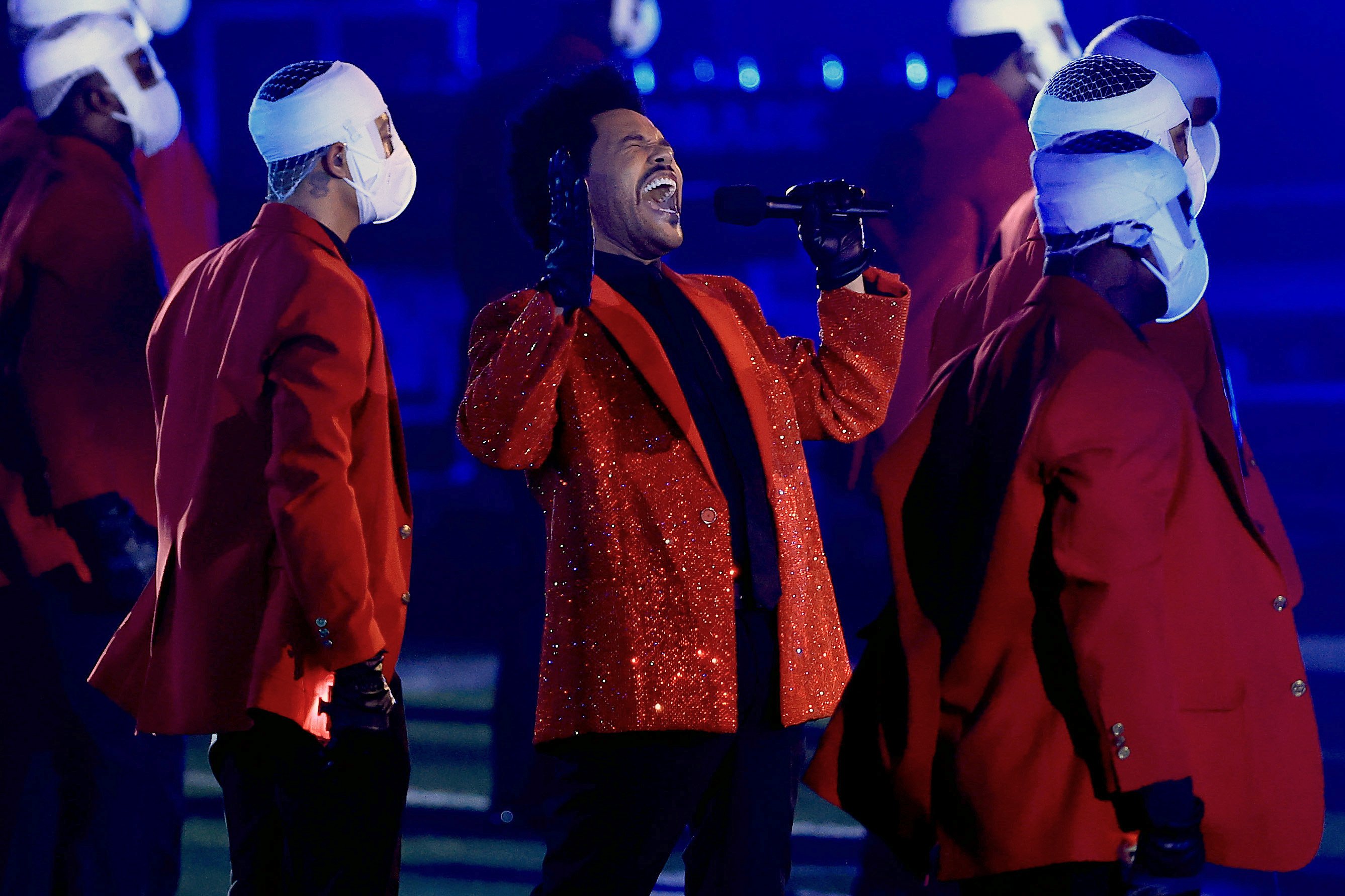 The Weekend performed at the 2021 Super Bowl Halftime Show in Tampa, February, 2021. | Photo: Getty Images.