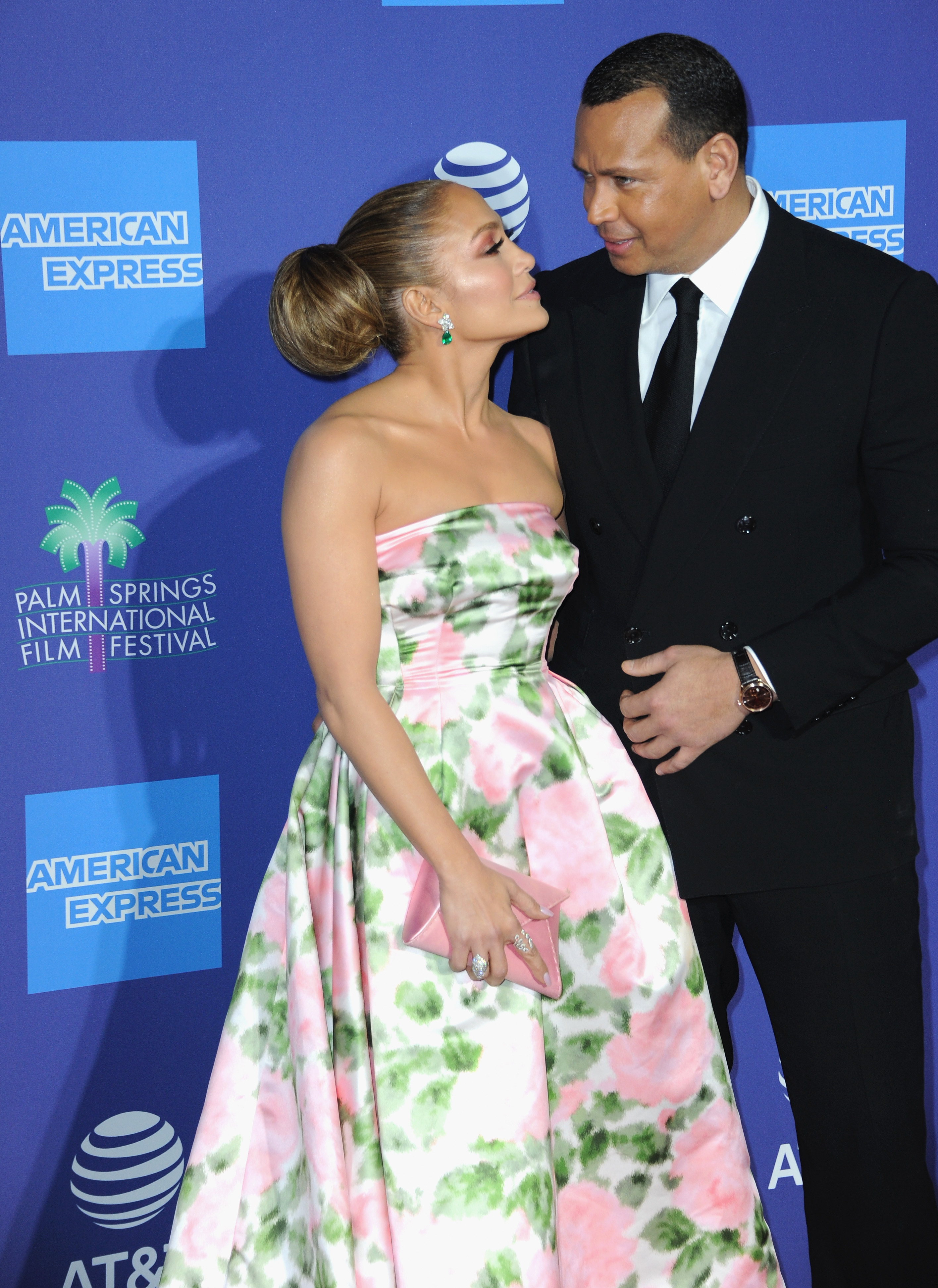Jennifer Lopez and Alex Rodriguez at the Annual Palm Springs International Film Festival Film Awards Gala on January 2, 2020, in Palm Springs, California | Source: Getty Images