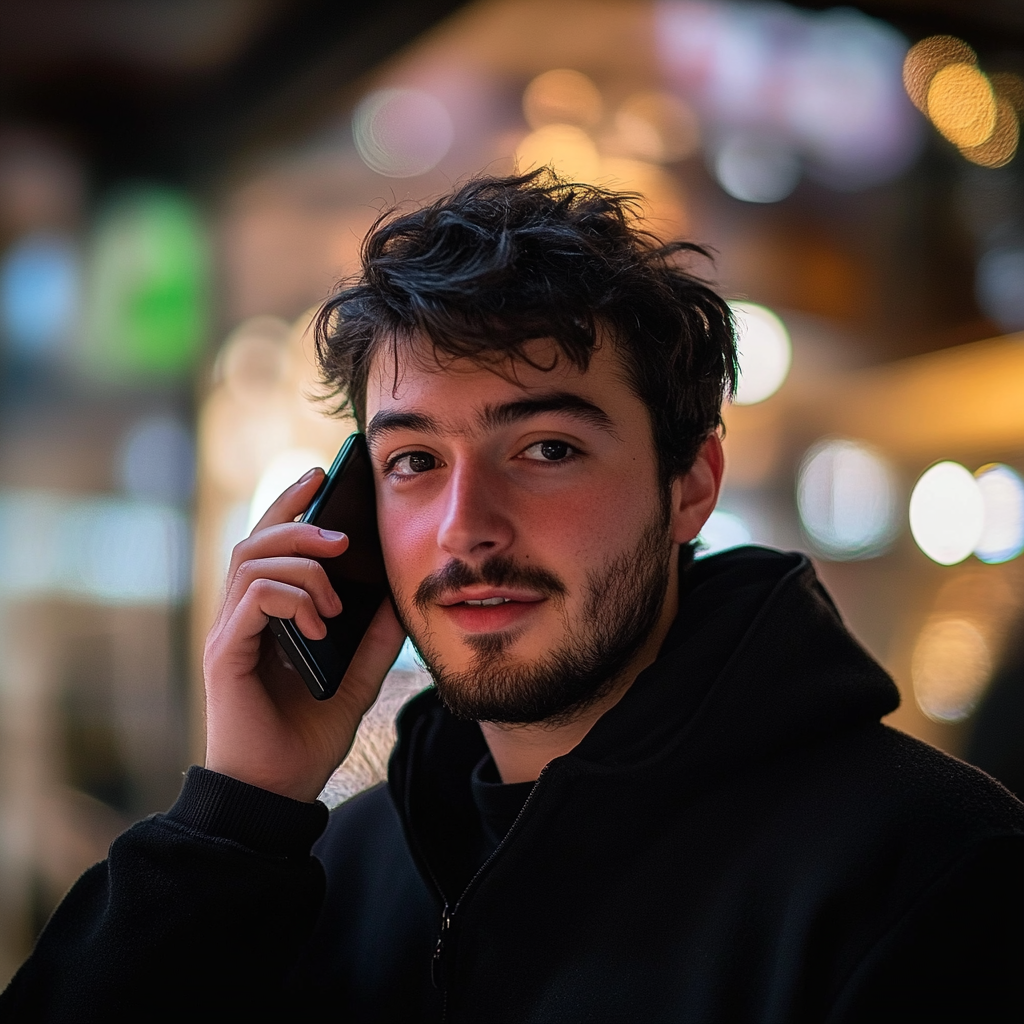 A man talking on his phone | Source: Midjourney