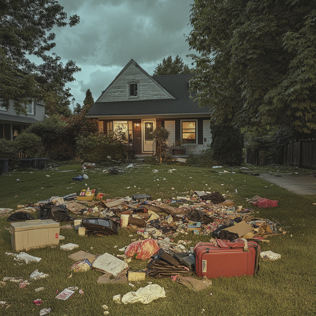 Stuff scattered on the front lawn | Source: Midjourney