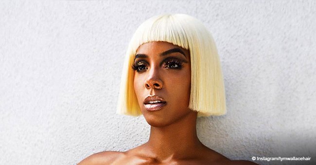 Kelly Rowland is fiercer than ever in a bleach blonde bob with bangs for recent photoshoot