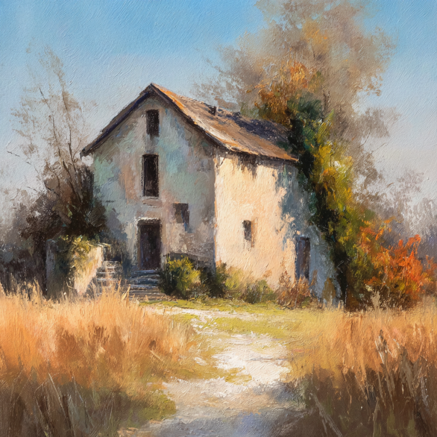 An oil painting of a house | Source: Midjourney