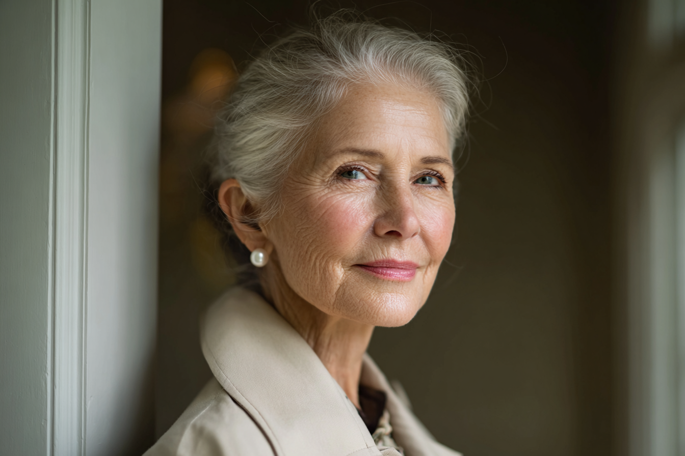 An older woman smiling | Source: Midjourney