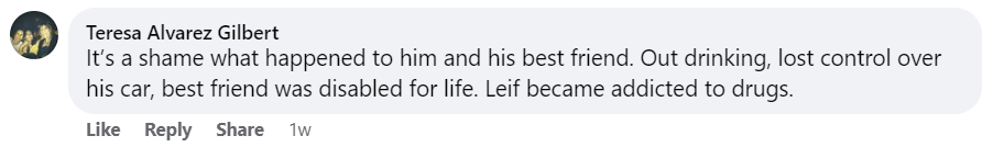 A fan's comment on a Leif Garrett album post on Facebook on March 20, 2023 | Source: Facebook/Allison Scott