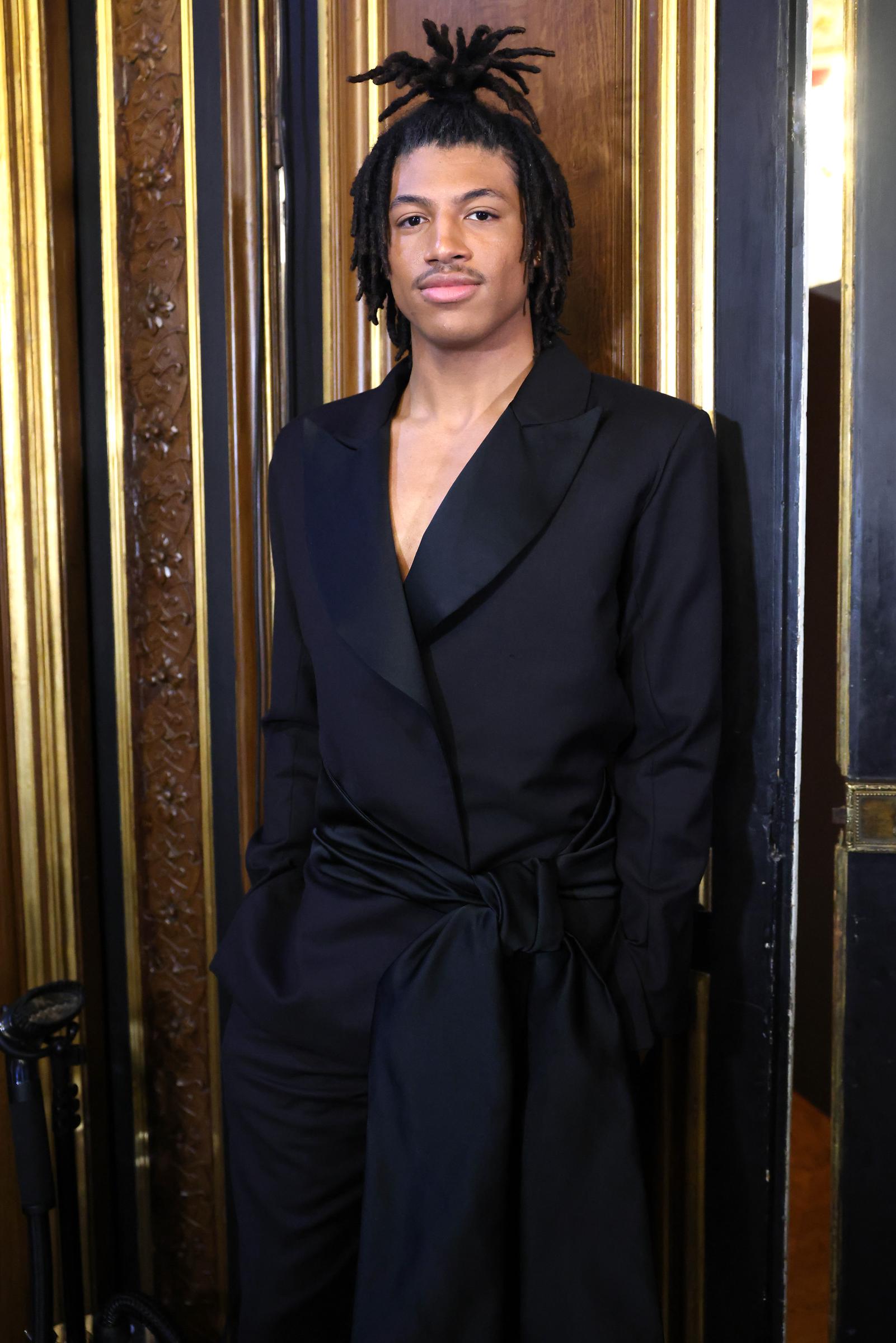 Henry Günther Ademola Dashtu Samuel backstage ahead of the Lena Erziak Haute Couture Spring-Summer 2025 show as part of Paris Fashion Week on January 28 in France. | Source: Getty Images