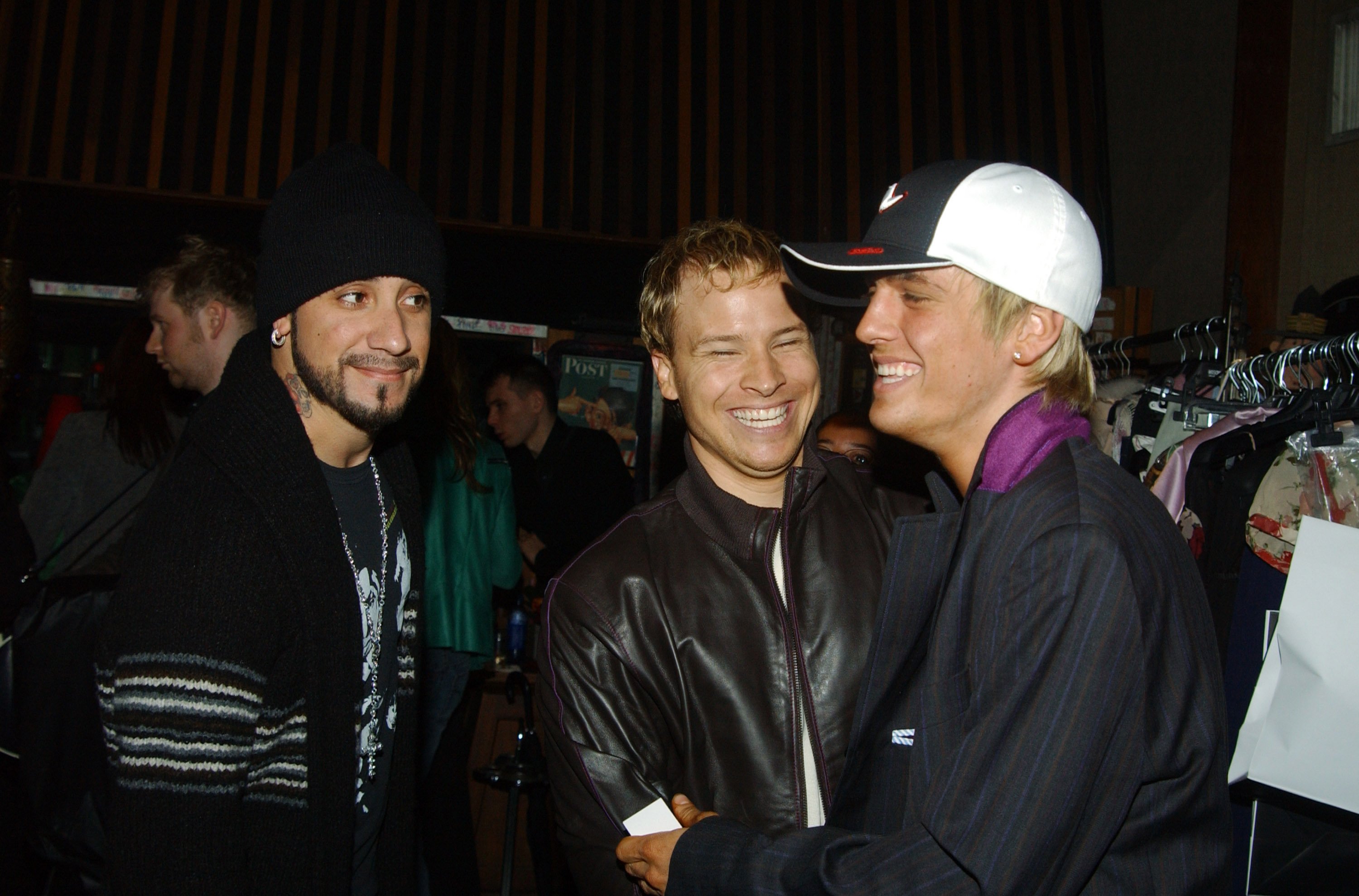 A.J. McClean and Brian Littrell of the Backstreet Boys and Aaron Carter. | Source: Getty Images