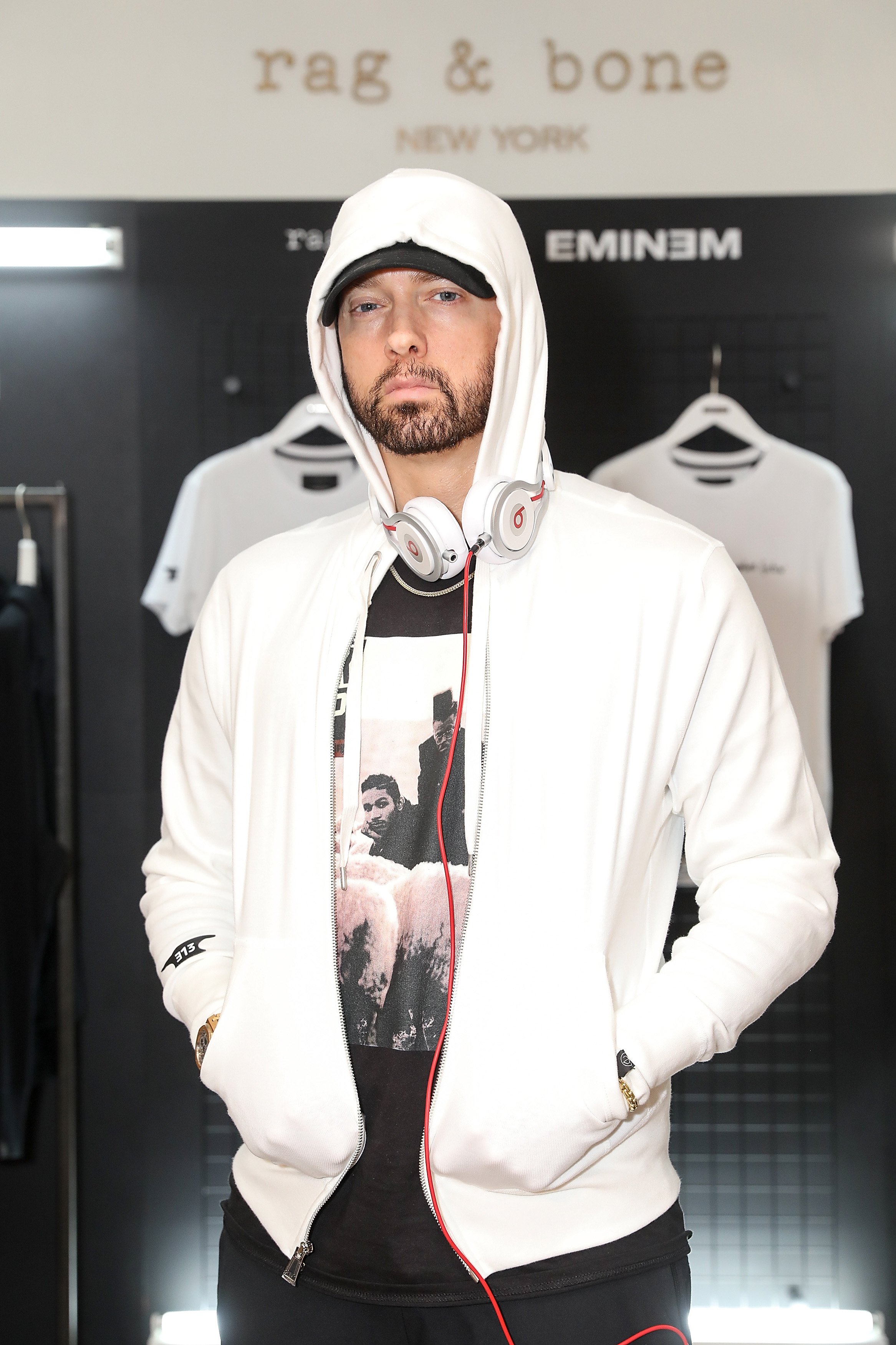 Eminem attending Rag and Bone X Eminem London Pop-Up on July 13, 2018 | Source: Getty Images