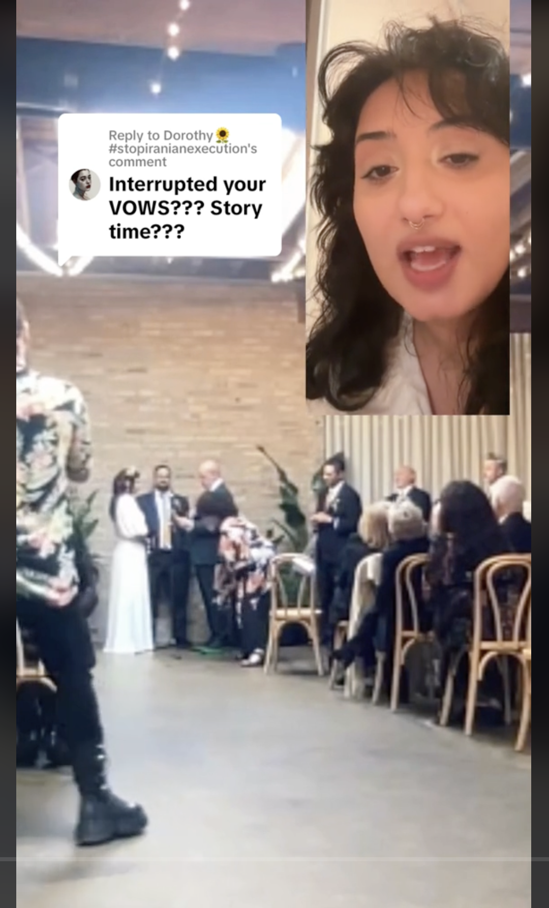 Stasia shared video footage from her wedding day, showing her husband and other guests, including her MIL leaving her seat, as seen in a video dated October 19, 2023 | Source: TikTok/stasiasvcks