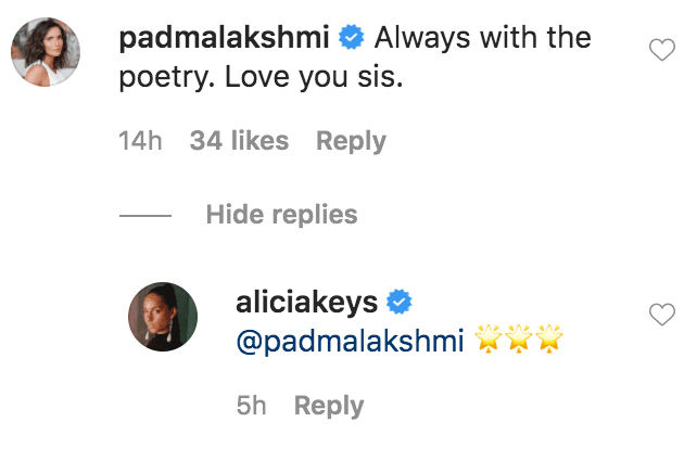 Padma Lakshmi commented on photos Alicia Keys shared of her son, Genesis Ali Dean | Source: Instagram.com/aliciakeys