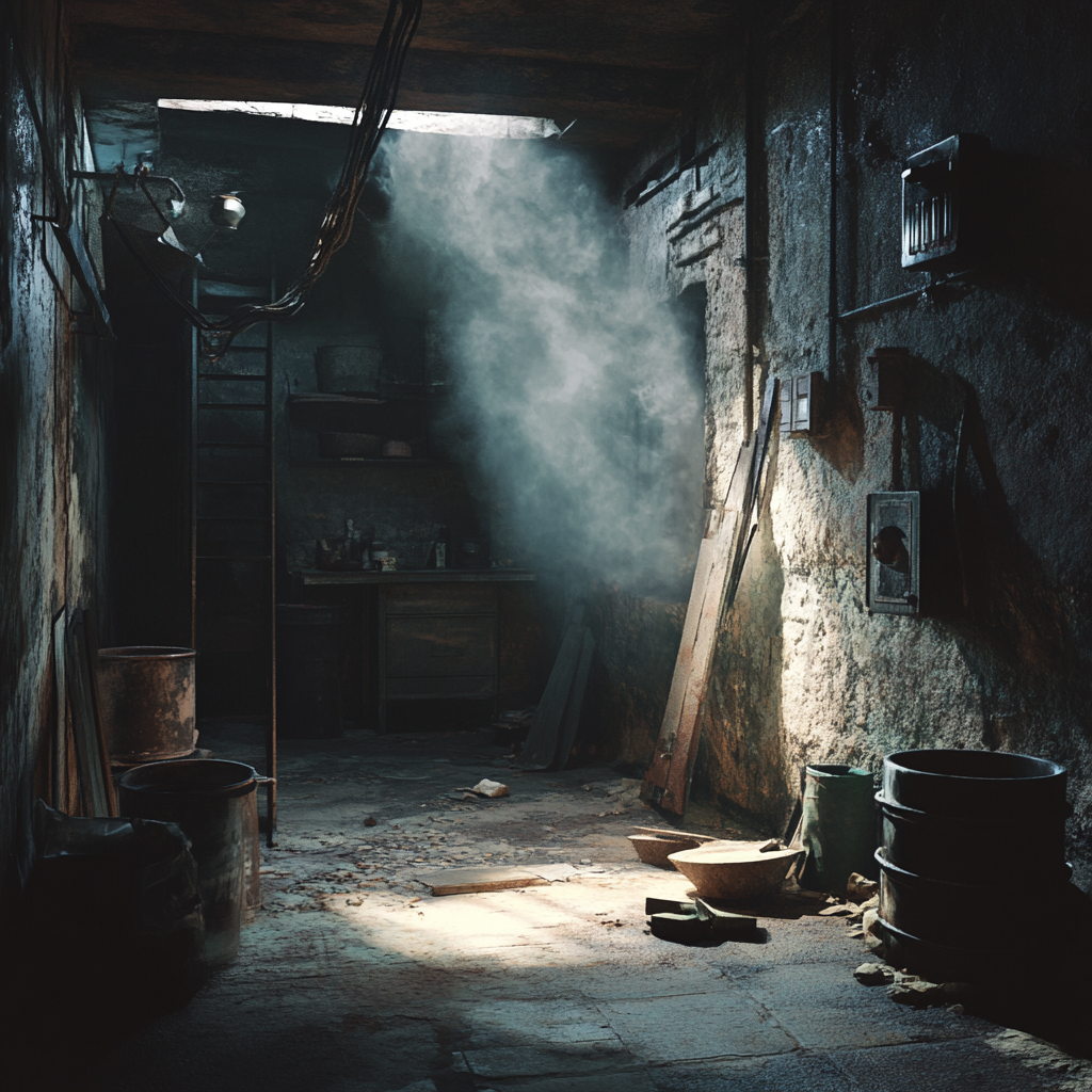 An old, dusty basement | Source: Midjourney