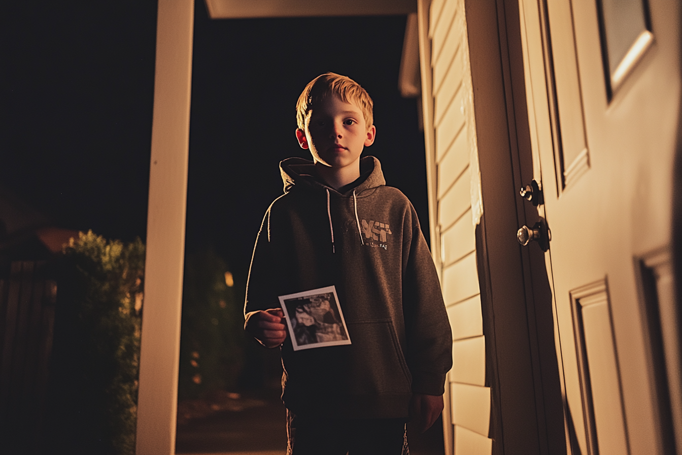 A boy holding a photograph | Source: Midjourney