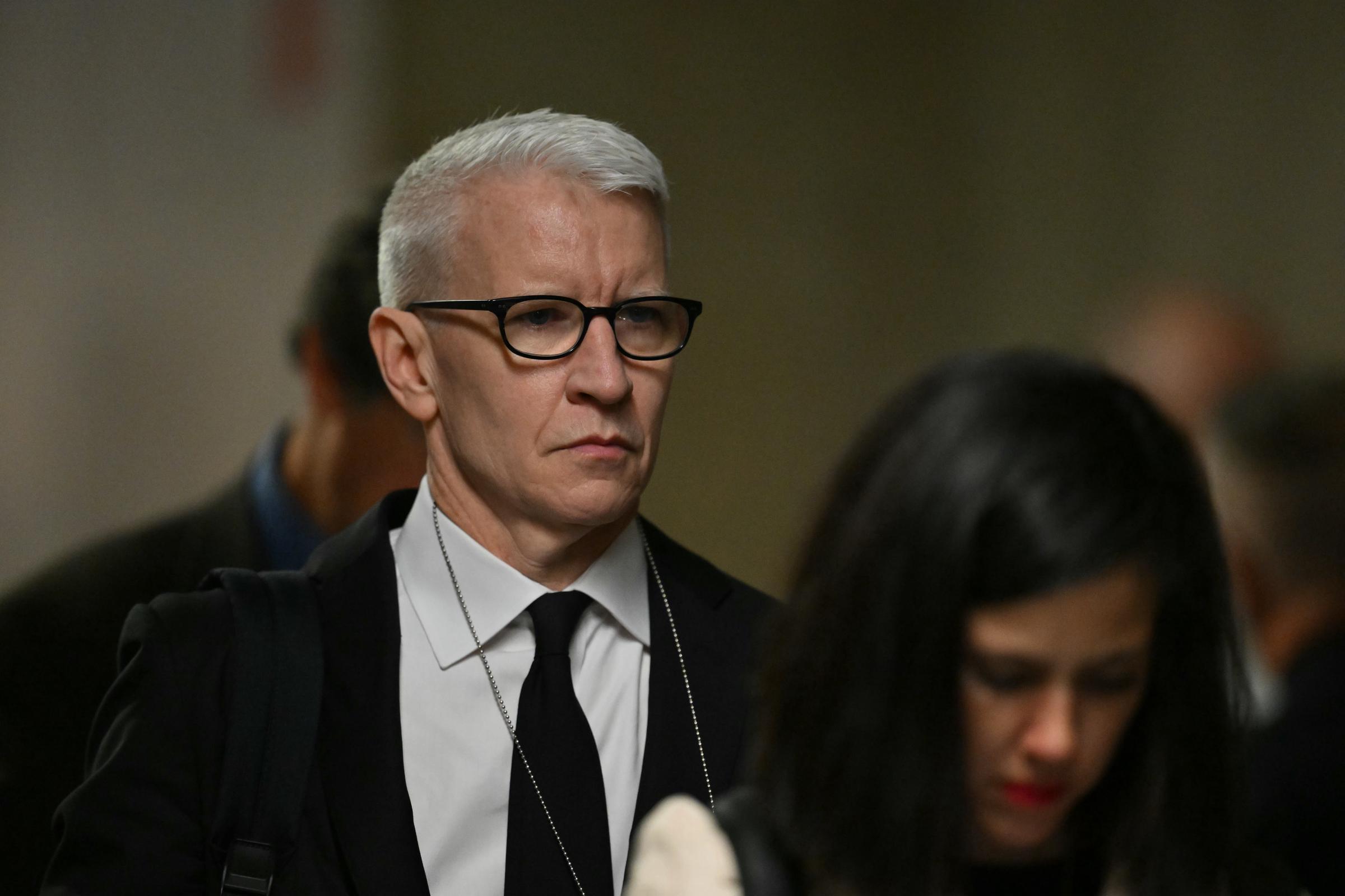 Anderson Cooper arrives for the hush money trial of former U.S. President Donald Trump at Manhattan Criminal Court in New York City, on May 16, 2024 | Source Getty Images