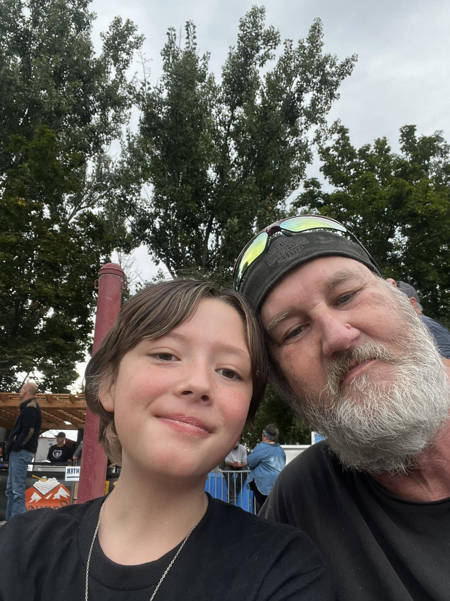 Single father Terry Dudley pictured outdoors with his child. Dudley remains hospitalized following the mass shooting in Twin Falls. | Source: Facebook/terry.dudley