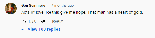 Ein Kommentar eines Internetnutzers auf Youtube. | Quelle: Youtube/GMA