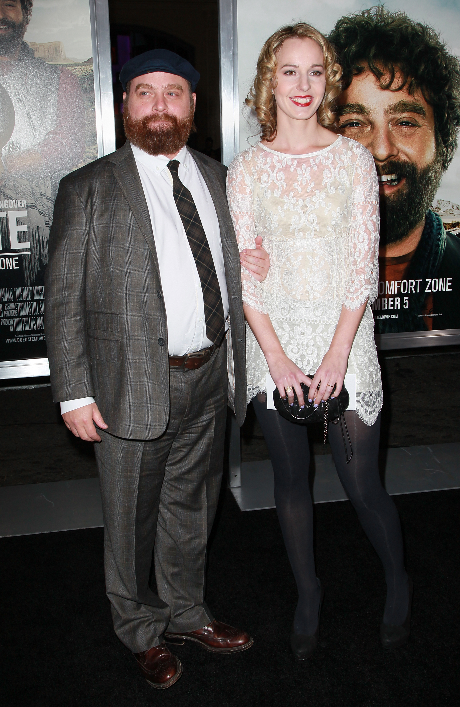 Zach Galifianakis and Quinn Lundberg attend the Warner Bros. Pictures' "Due Date" premiere at Grauman's Chinese Theater on October 28, 2010, in Los Angeles, California. | Source: Getty Images