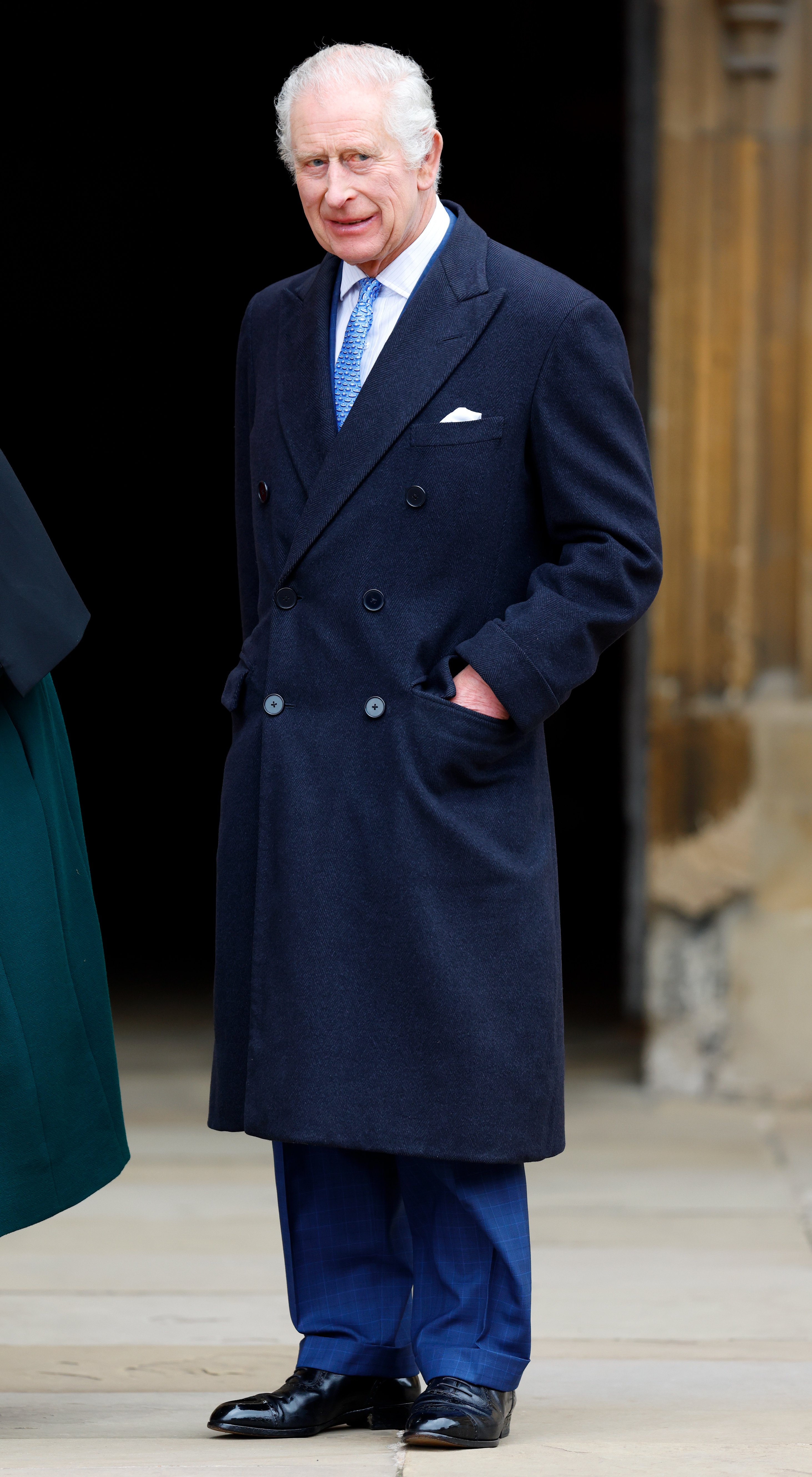 King Charles III at the 2024 Easter Mattins Service in Windsor, England on March 31, 2024 | Source: Getty Images