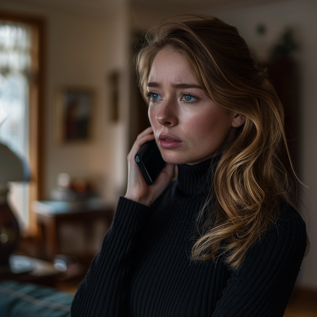 A woman talking on the phone | Source: Midjourney