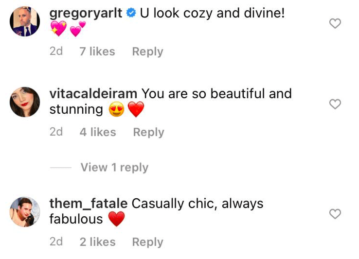 A screenshot of fans' comments on Fran Drescher's post on her Instagram page | Photo: instagram.com/officialfrandrescher/