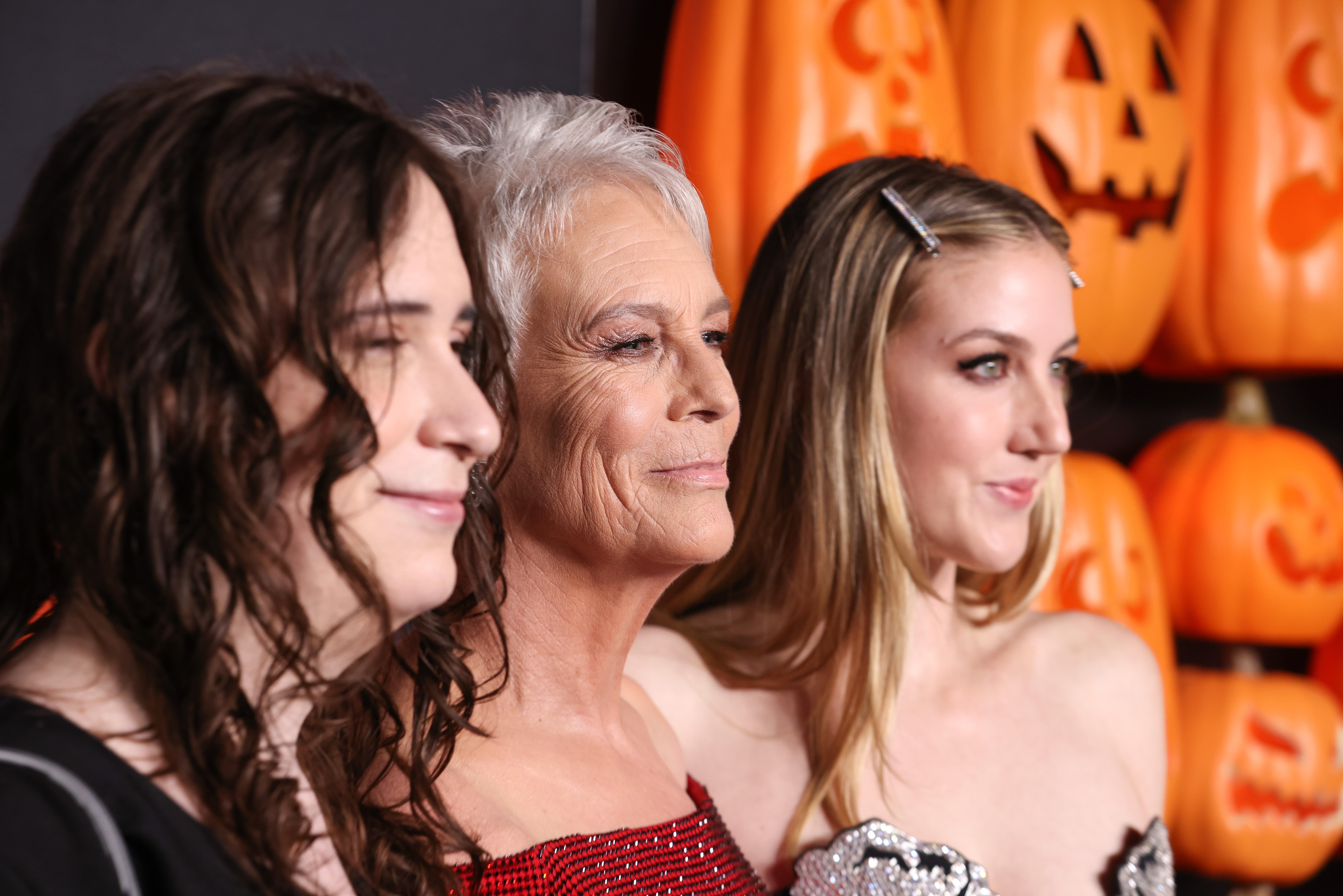 Ruby Guest, Jamie Lee Curtis and Annie Guest at the premiere of "Halloween Ends" held at TCL Chinese Theatre on October 11, 2022, in Los Angeles, California | Source: Getty Images