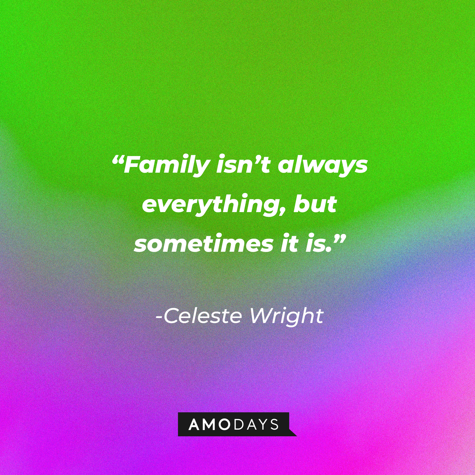 Celeste Wright’s quote: “Family isn’t always everything, but sometimes it is.” │Source: AmoDays