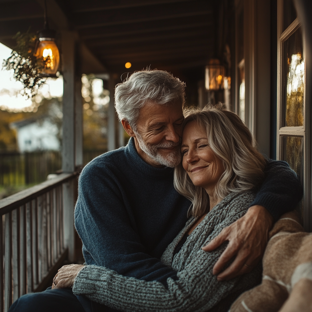 A happy woman with her husband | Source: Midjourney