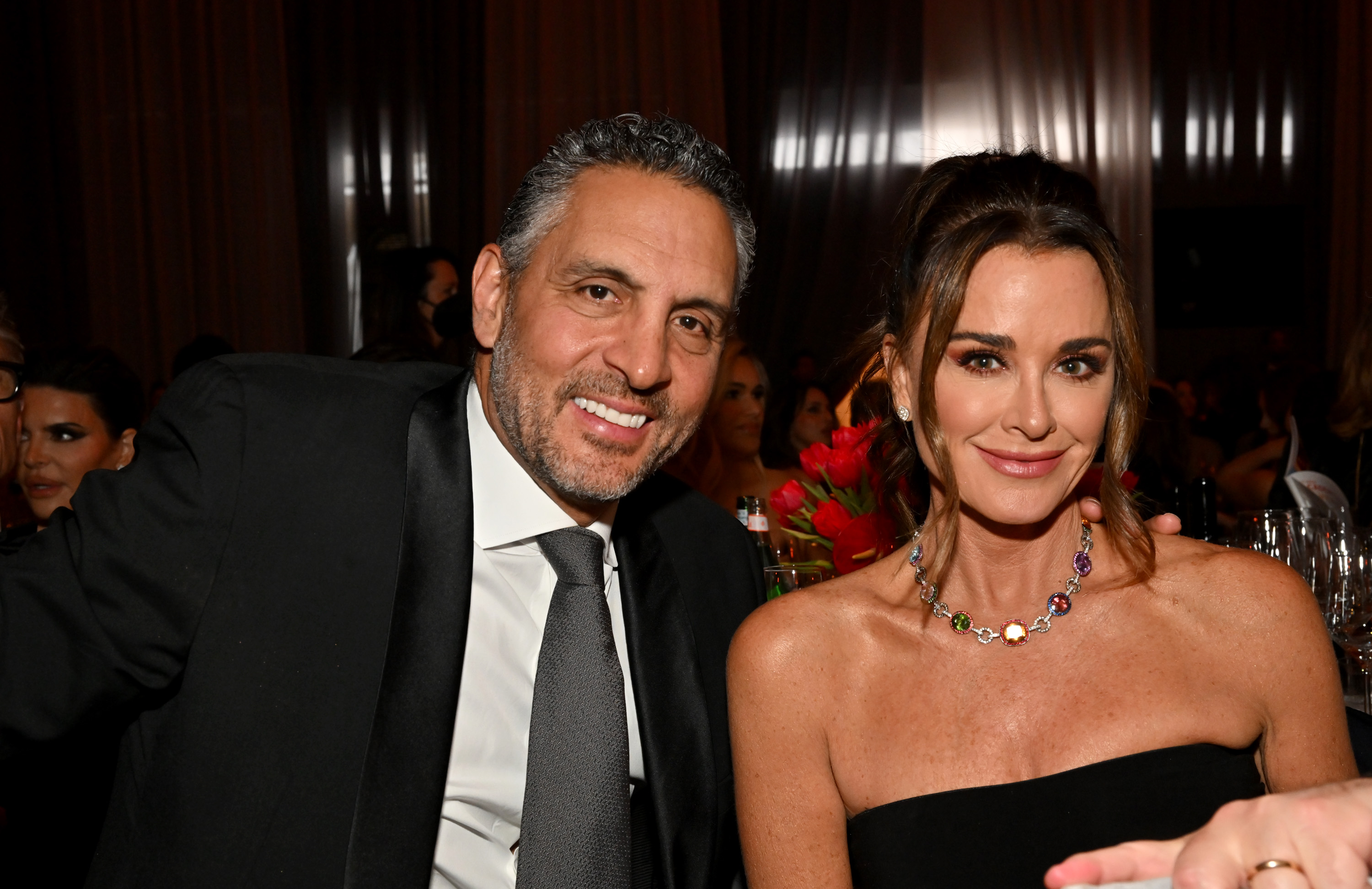 Mauricio Umansky and Kyle Richards pose at the Elton John AIDS Foundation 31st Annual Academy Awards Viewing Party at West Hollywood Park on March 12, 2023, in West Hollywood, California | Source: Getty Images