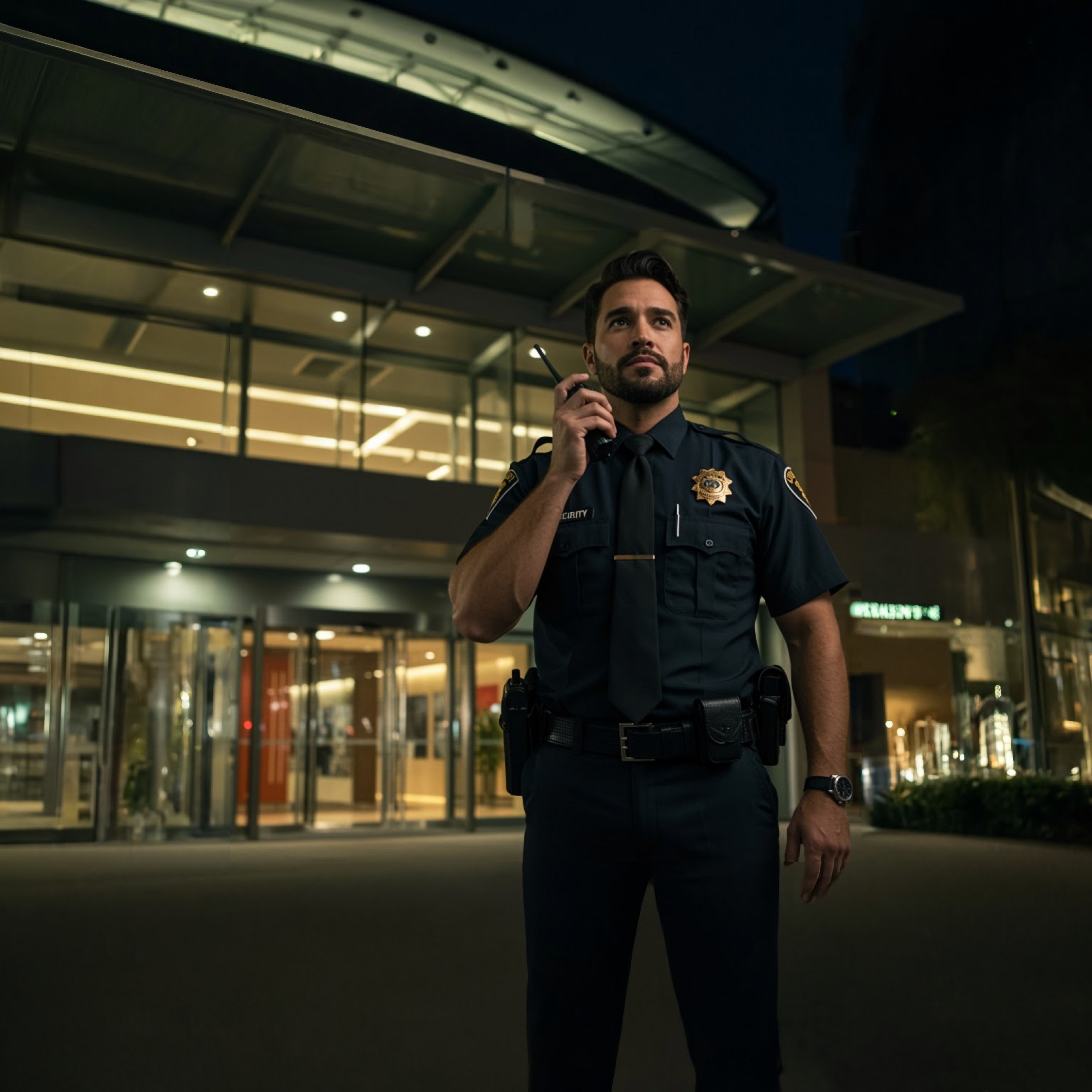 Security guard with a walkie-talkie | Source: Shutterstock